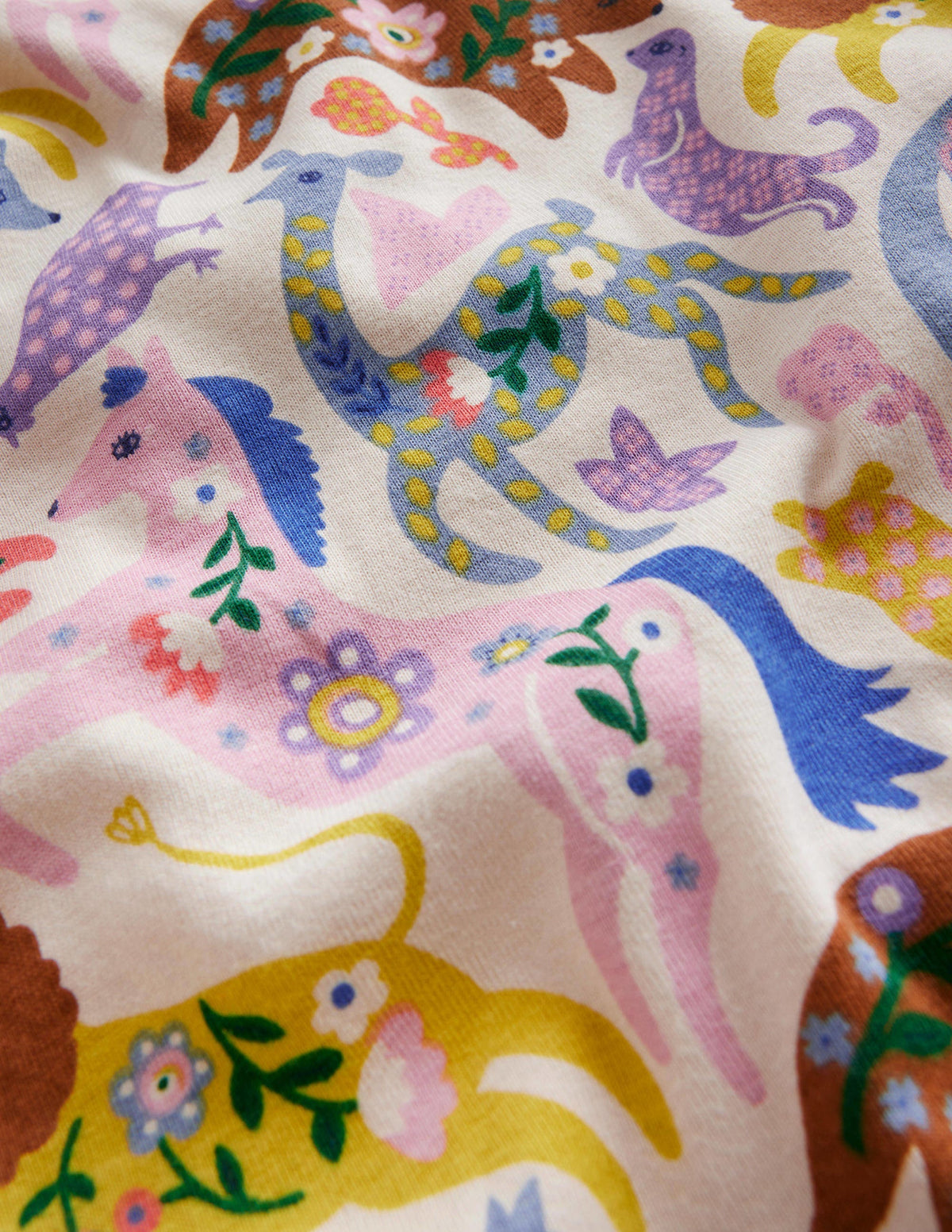 Snug Long John Pyjamas-Multi Folk Freinds - Image 3