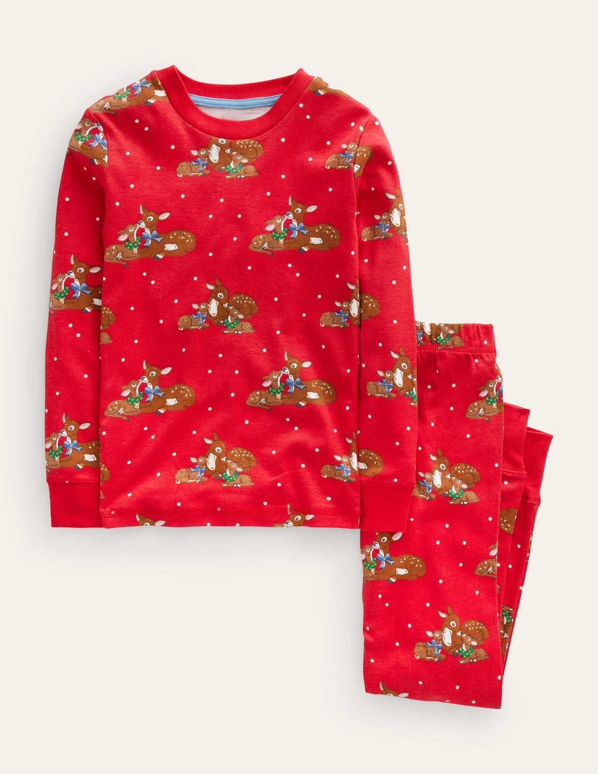 Snug Long John Pyjamas-Rockabilly Red Deer-1