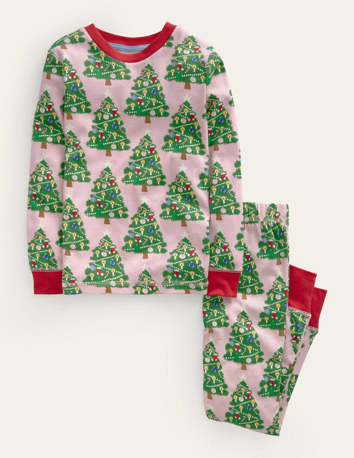 Snug Glow-In-The-Dark Pyjamas-Boto Pink Christmas Trees