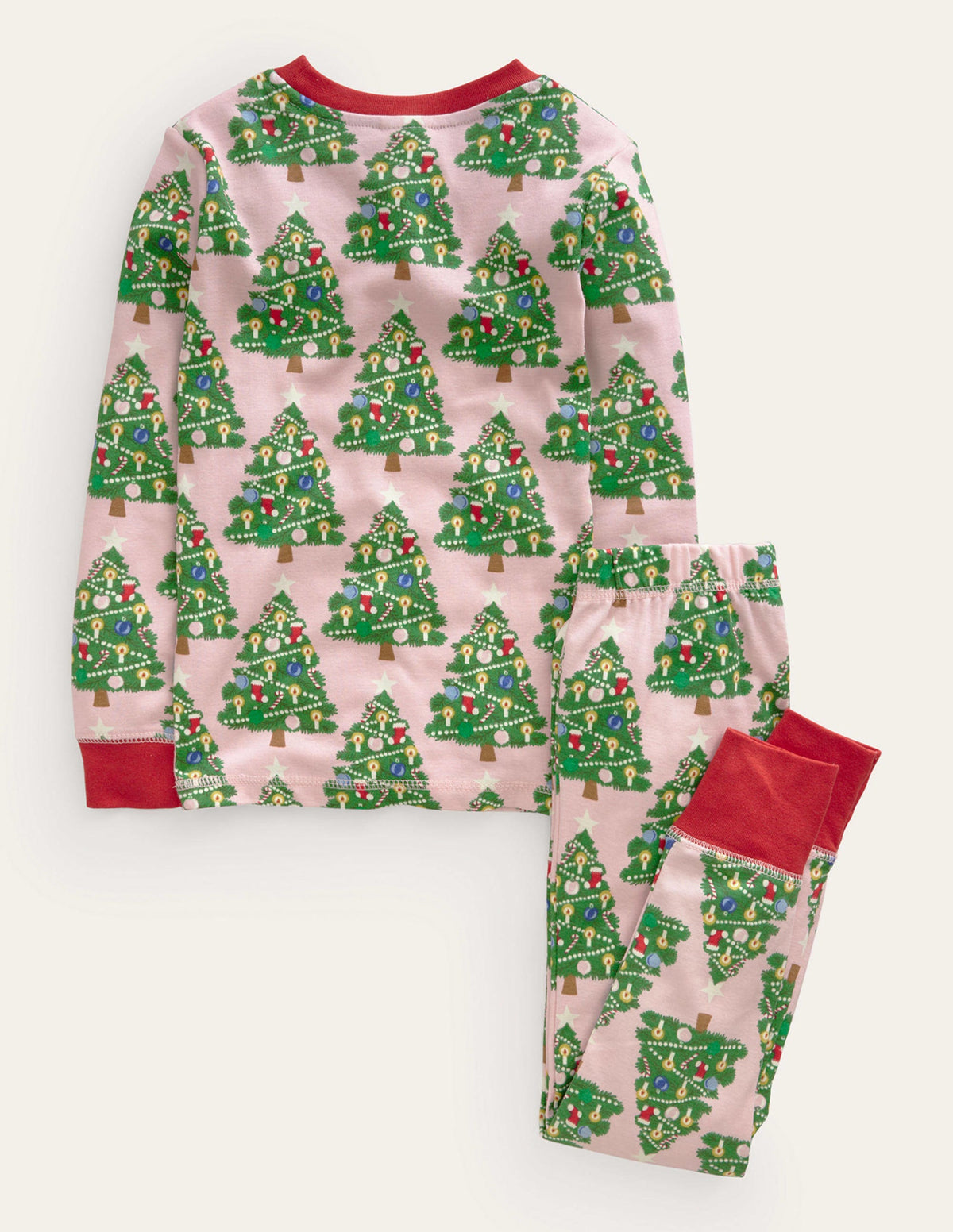 Snug Glow-In-The-Dark Pyjamas-Boto Pink Christmas Trees-2