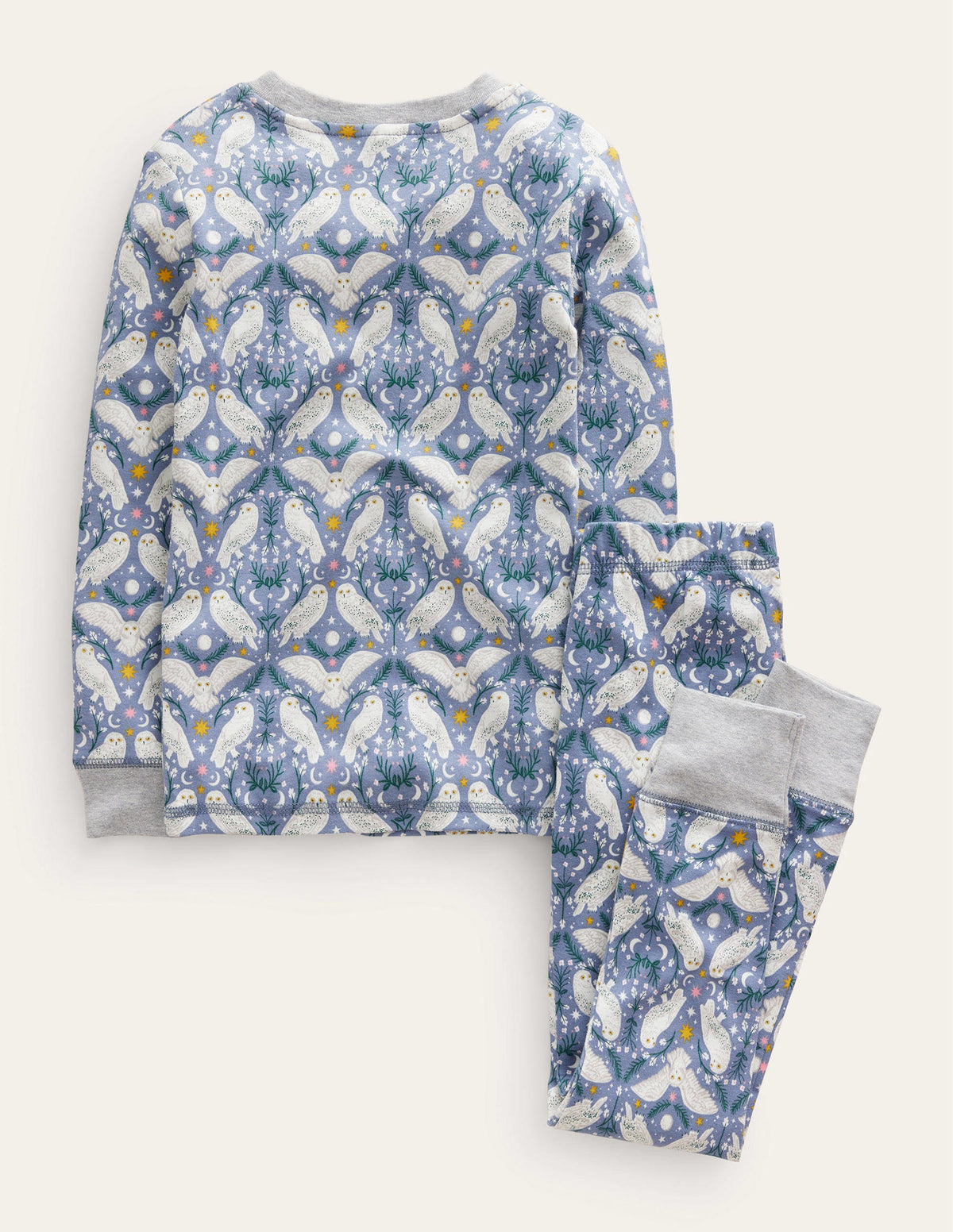 Snug Glow-In-The-Dark Pyjamas-Ash Blue Owls - Image 2