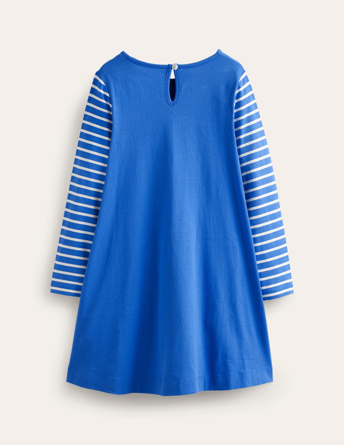 Big Appliqué Dress-Delft Blue Owls - Image 2