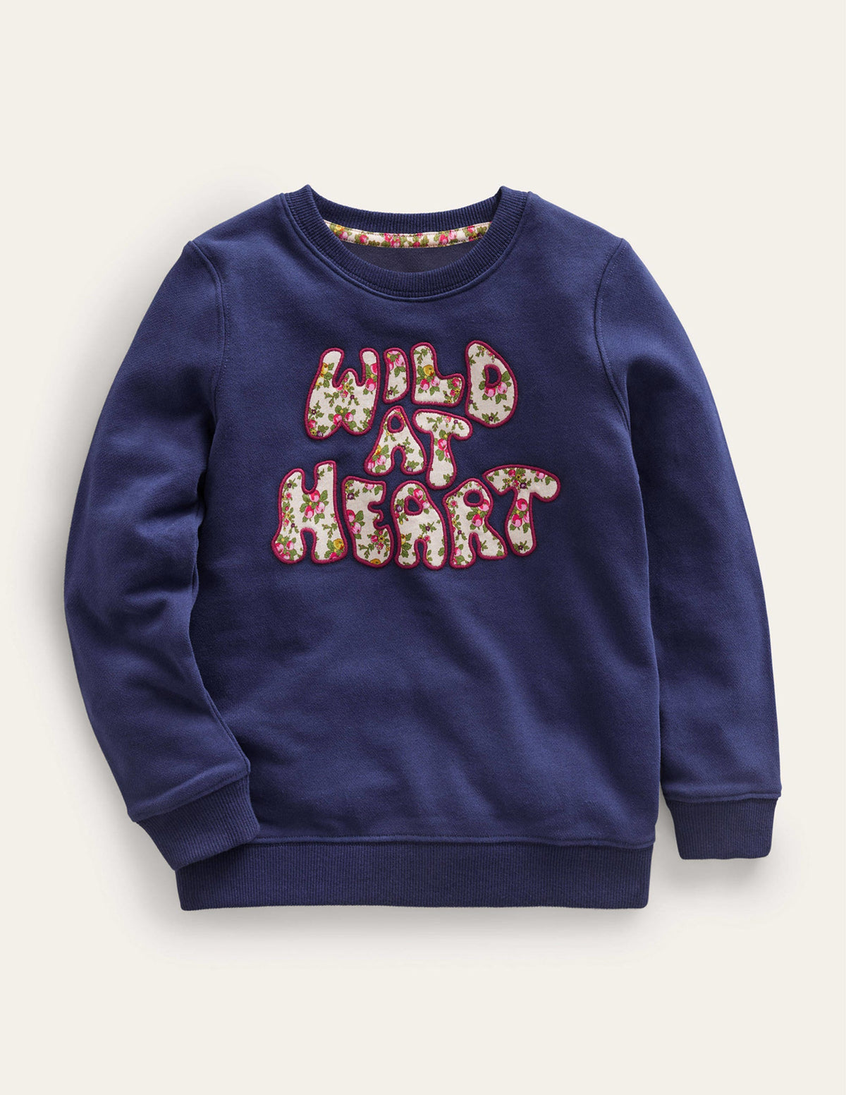 Applique Sweatshirt-College Navy-1