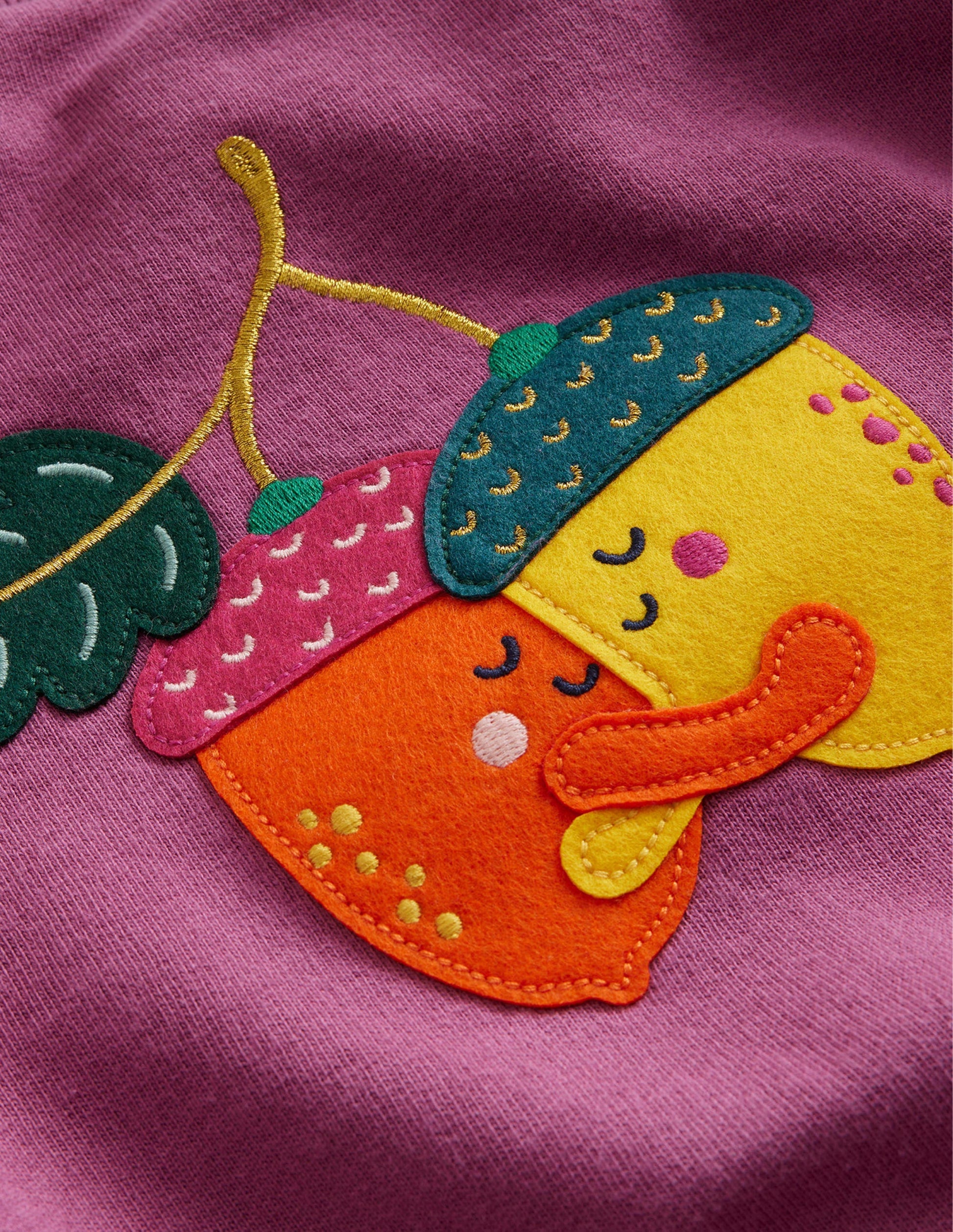 Applique Sweatshirt-Teacup Pink Acorn-3