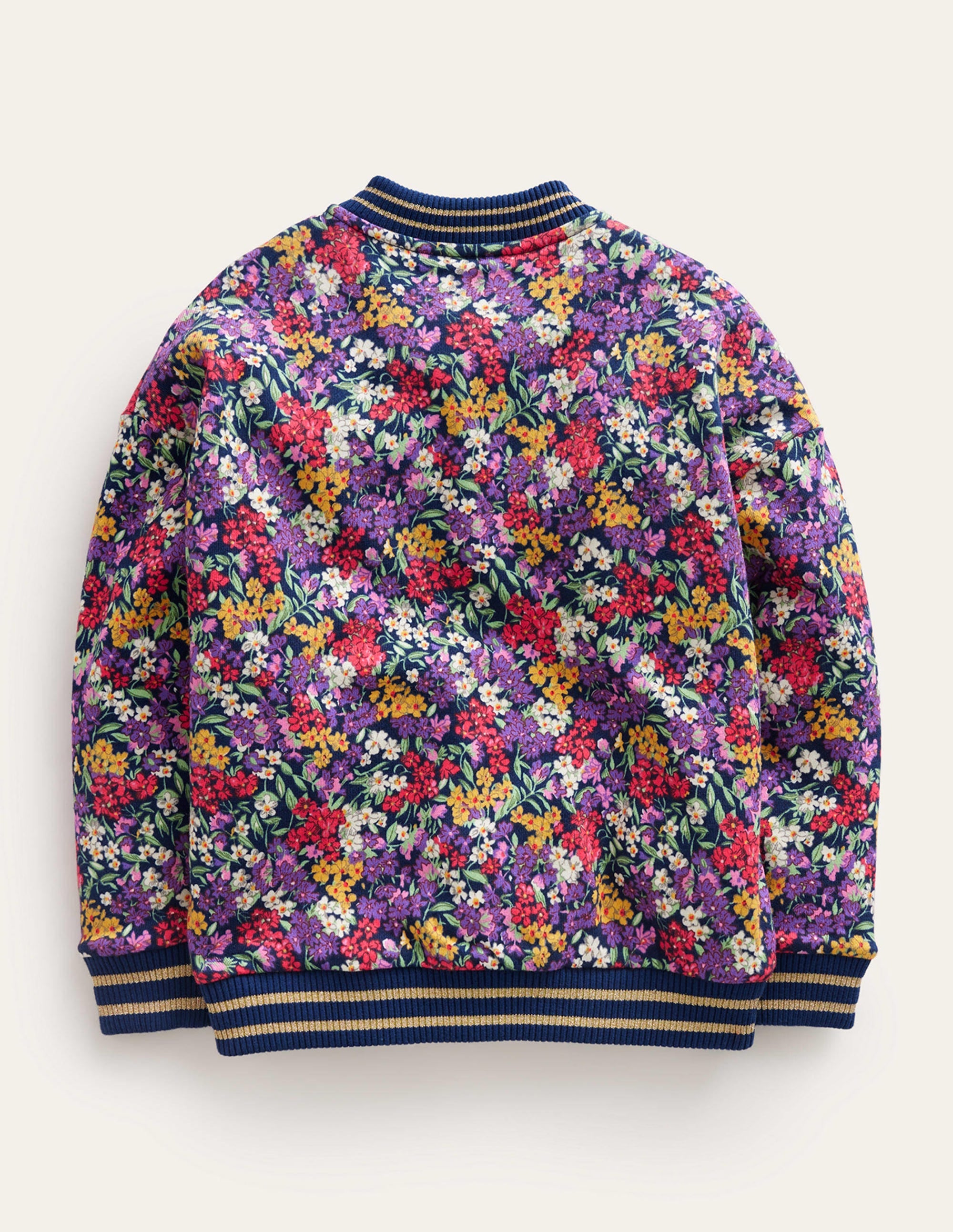 Jersey Printed Bomber-Multi Bloom - Image 2