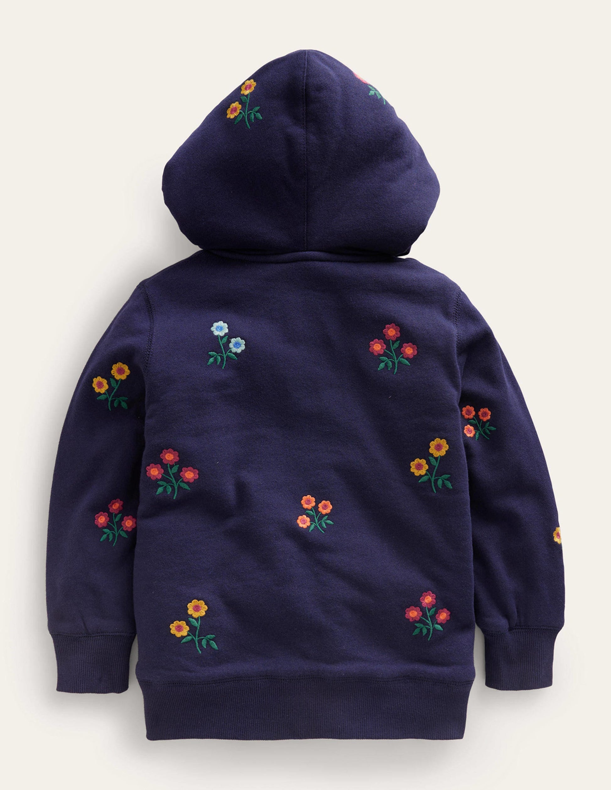Embroidered Lined Hoodie-French Navy Floral-2