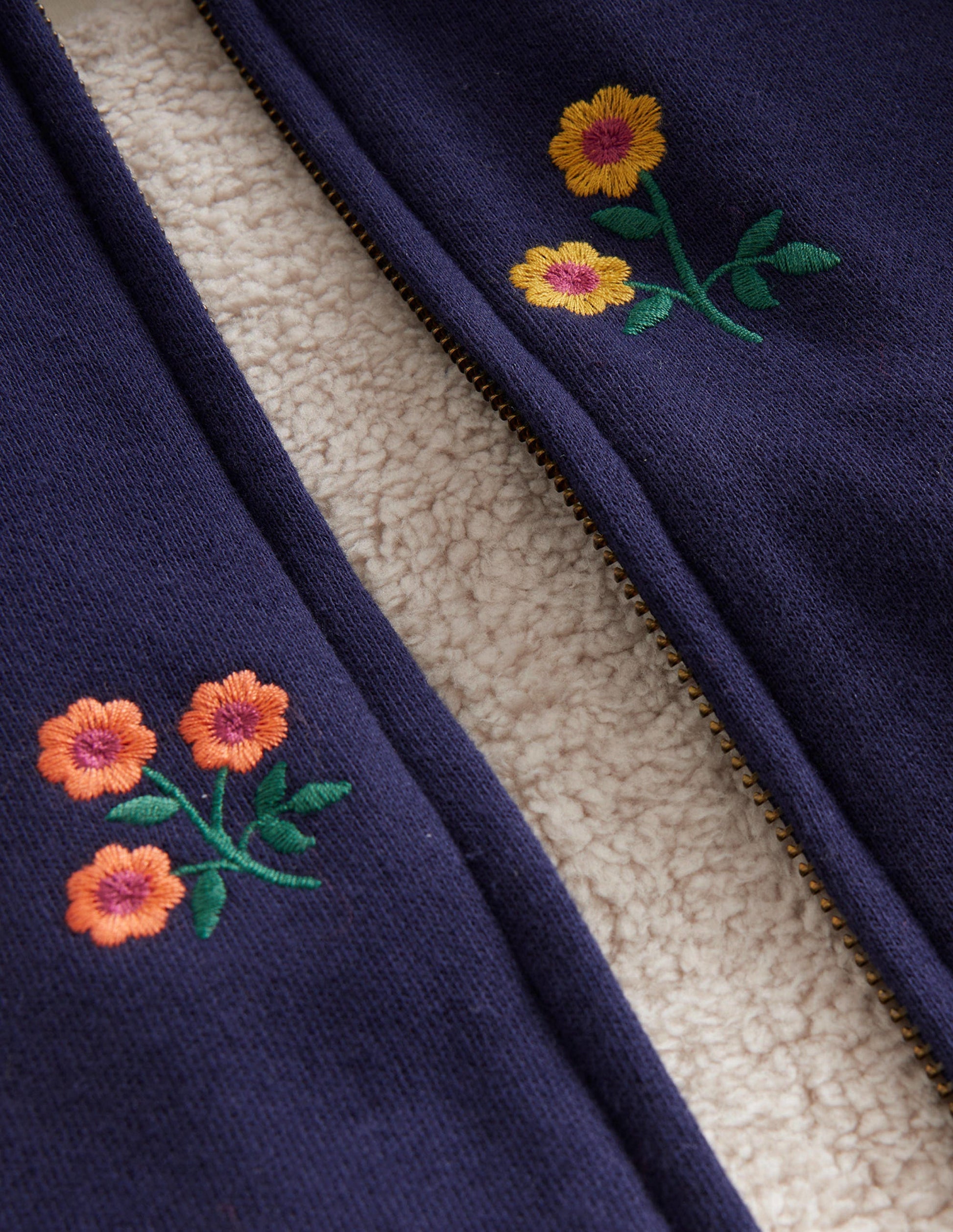 Embroidered Lined Hoodie-French Navy Floral-3