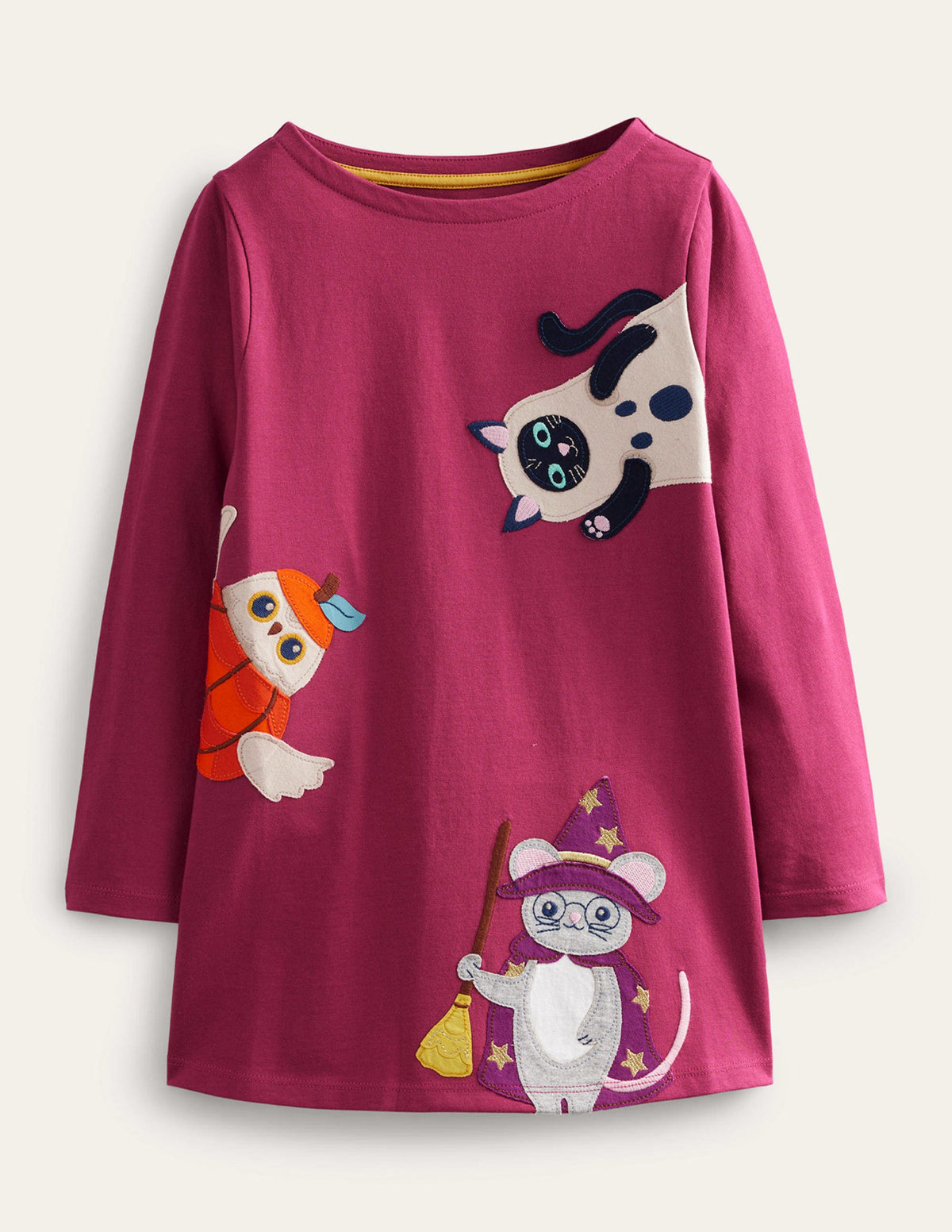 Appliqué Jersey Tunic-Penelope Pink-1