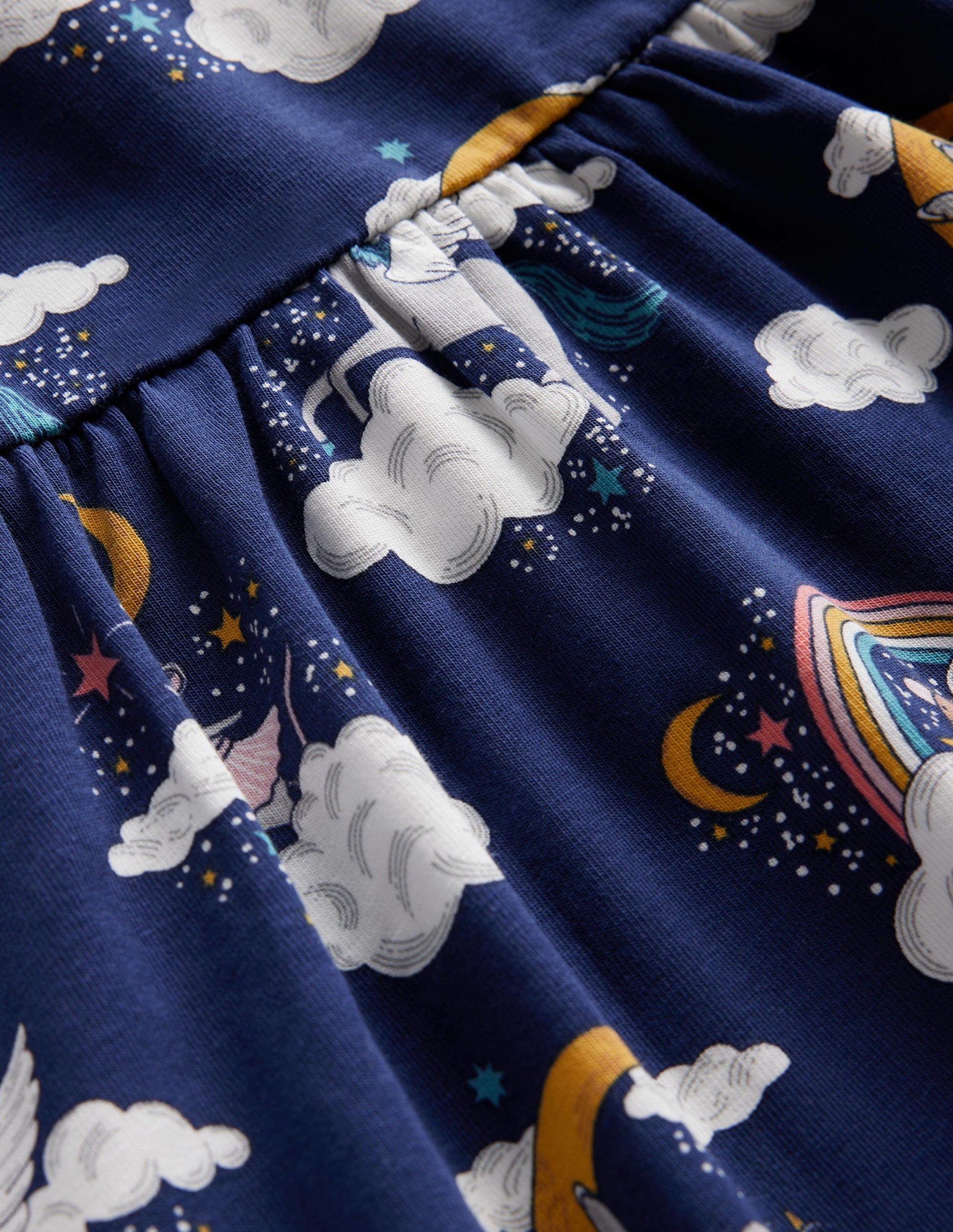 Roll Neck Jersey Dress-College Navy Magical Sky-3