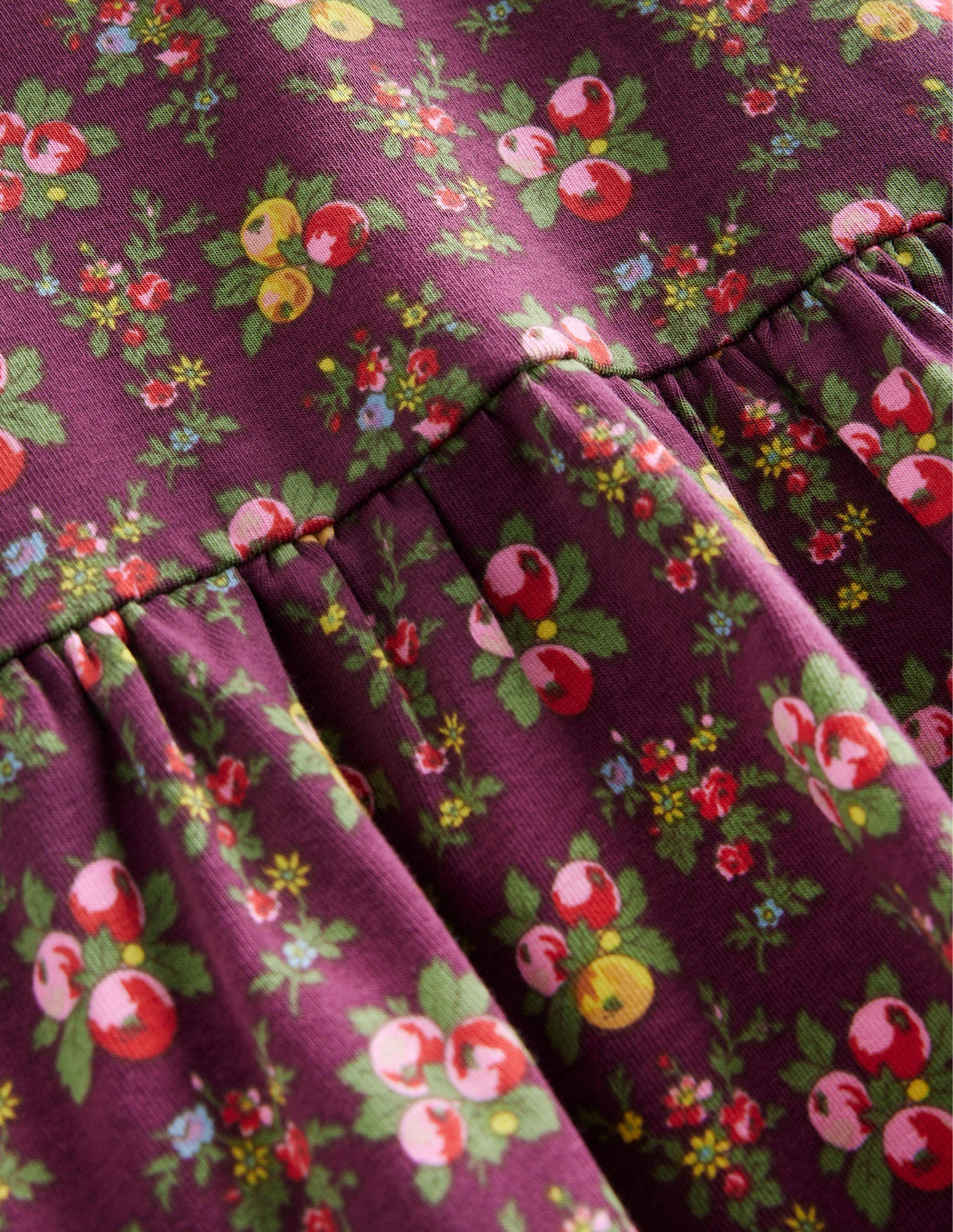 Roll Neck Jersey Dress-Berry Purple Orchard-3