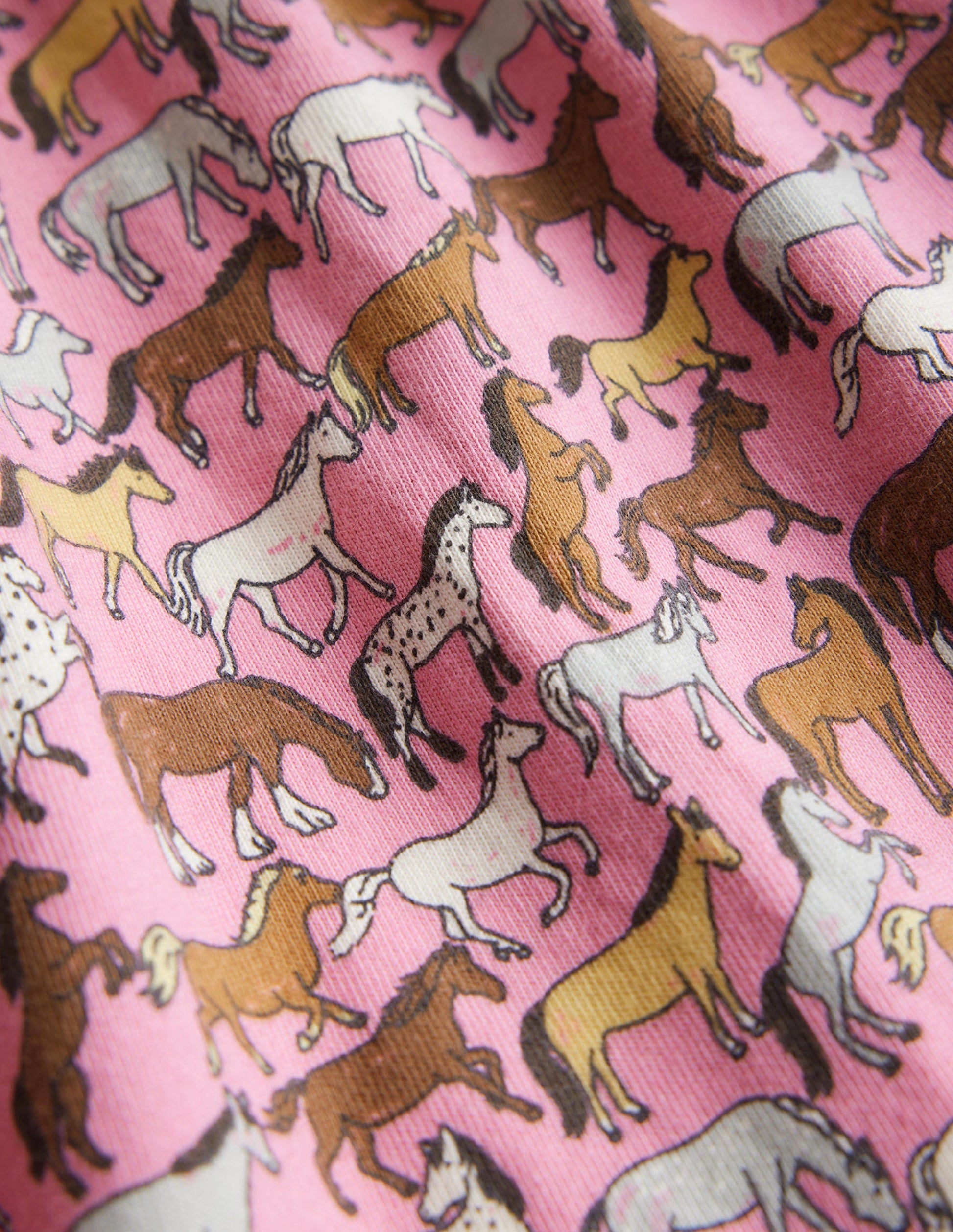 Long Sleeve Ruffle  Dress-Formica Pink Horses-3