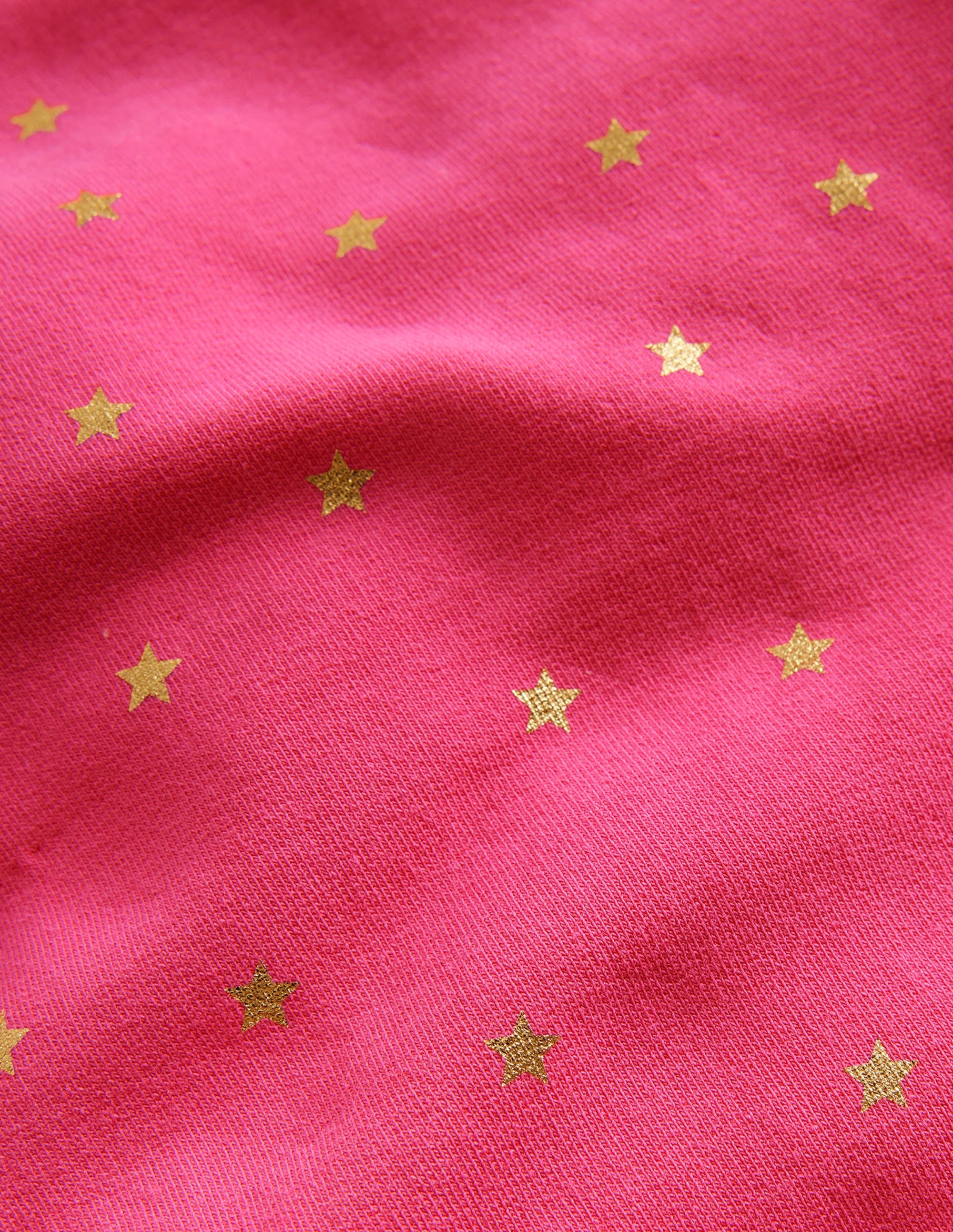 Fun Cosy Leggings-Mid Pink Foil Stars - Image 3