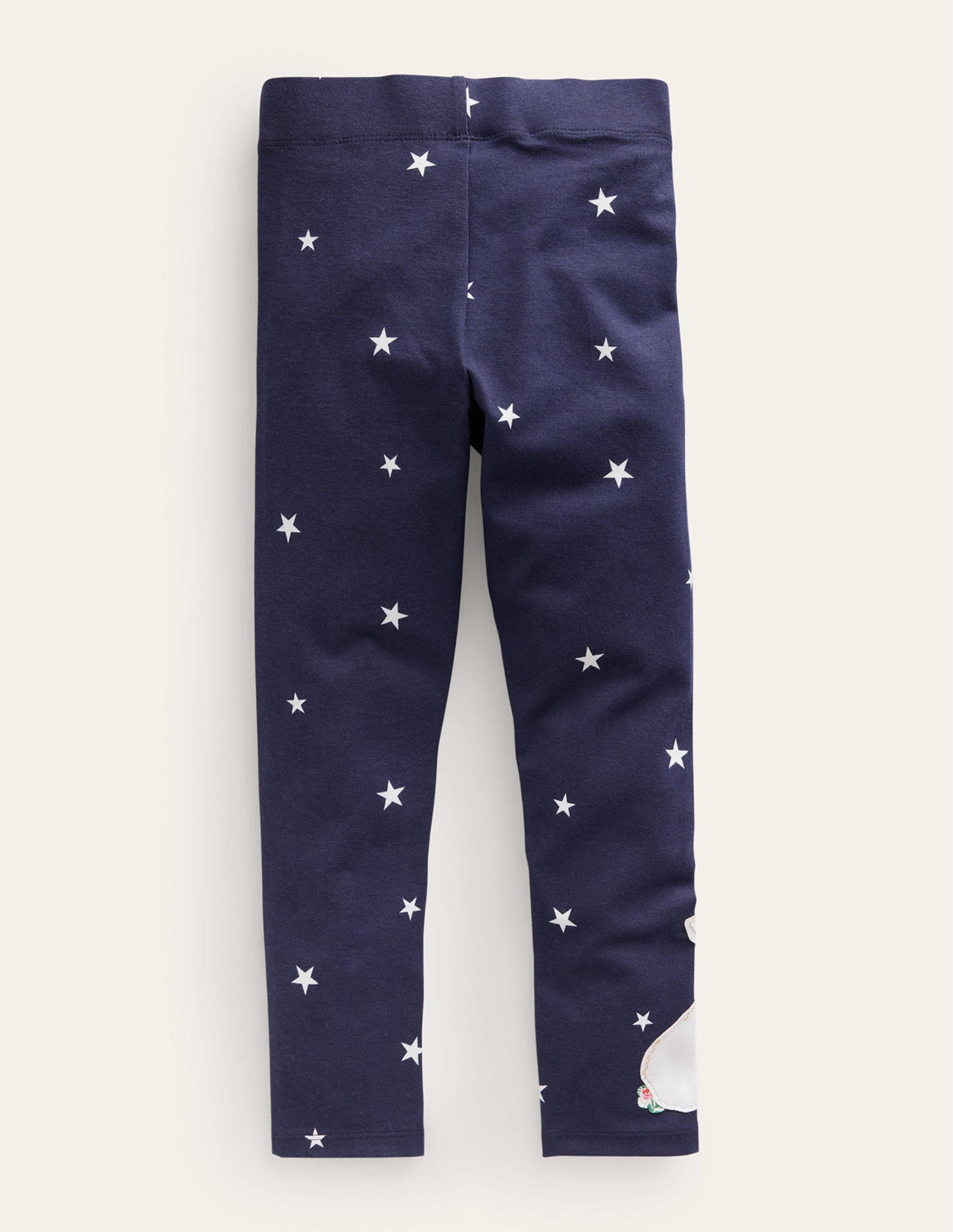 Appliqué Leggings-French Navy Stars Bunny - Image 2