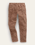Cord Leggings-Leopard Print