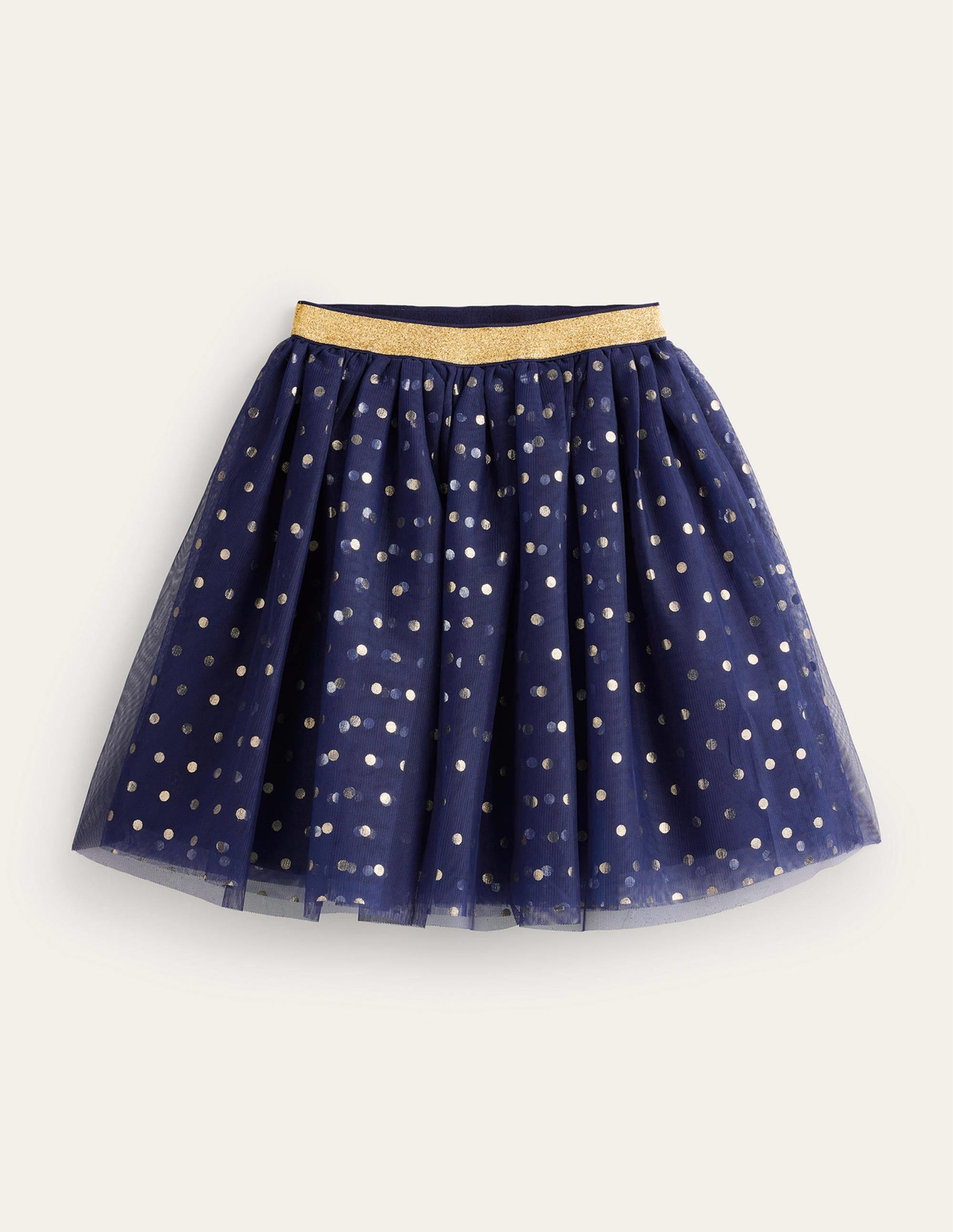 Tulle Metallic Midi Skirt-College Navy - Image 2
