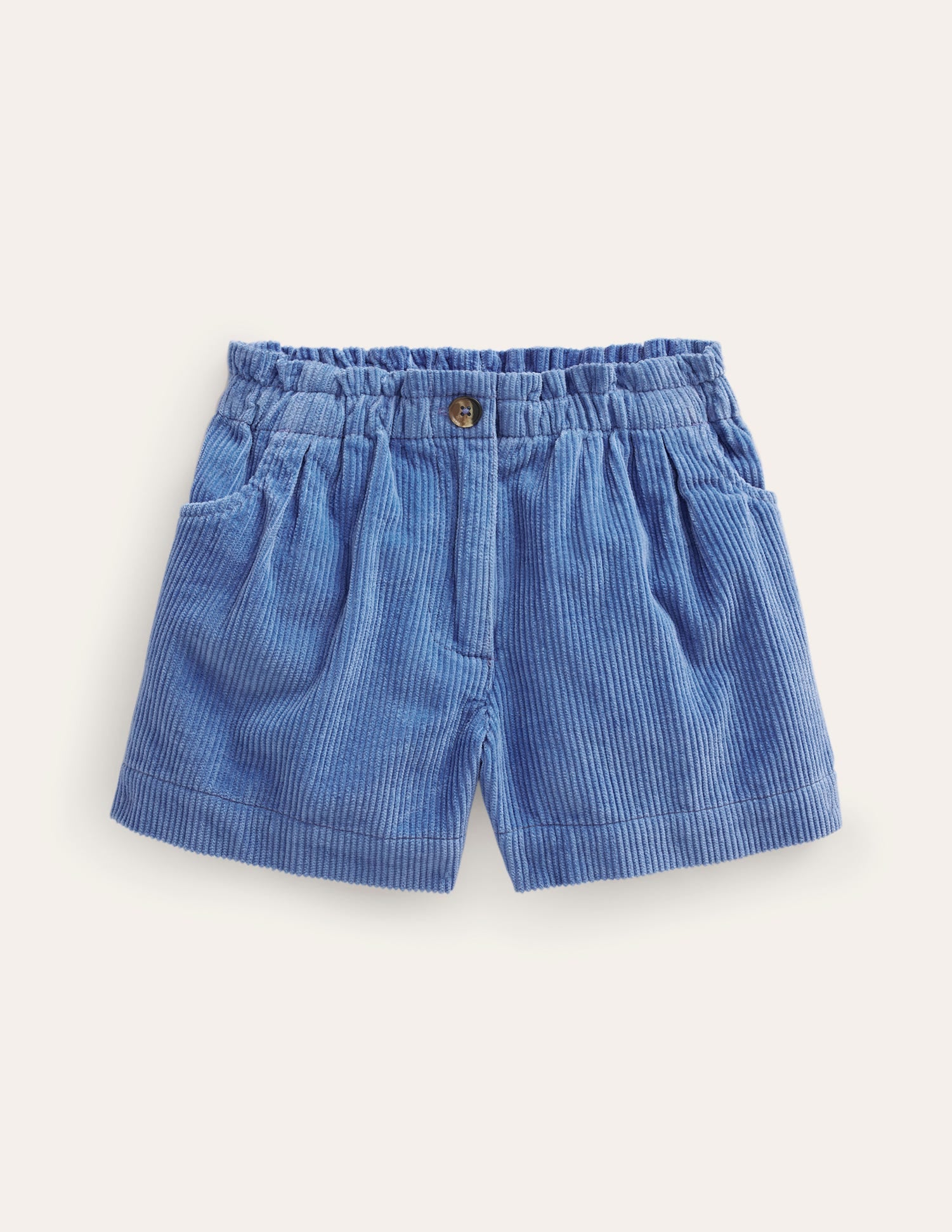Chunky Cord Shorts-Delft Blue - Image 1