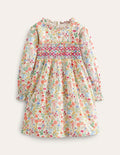 Printed Smocked Dress-Vanilla Fairies