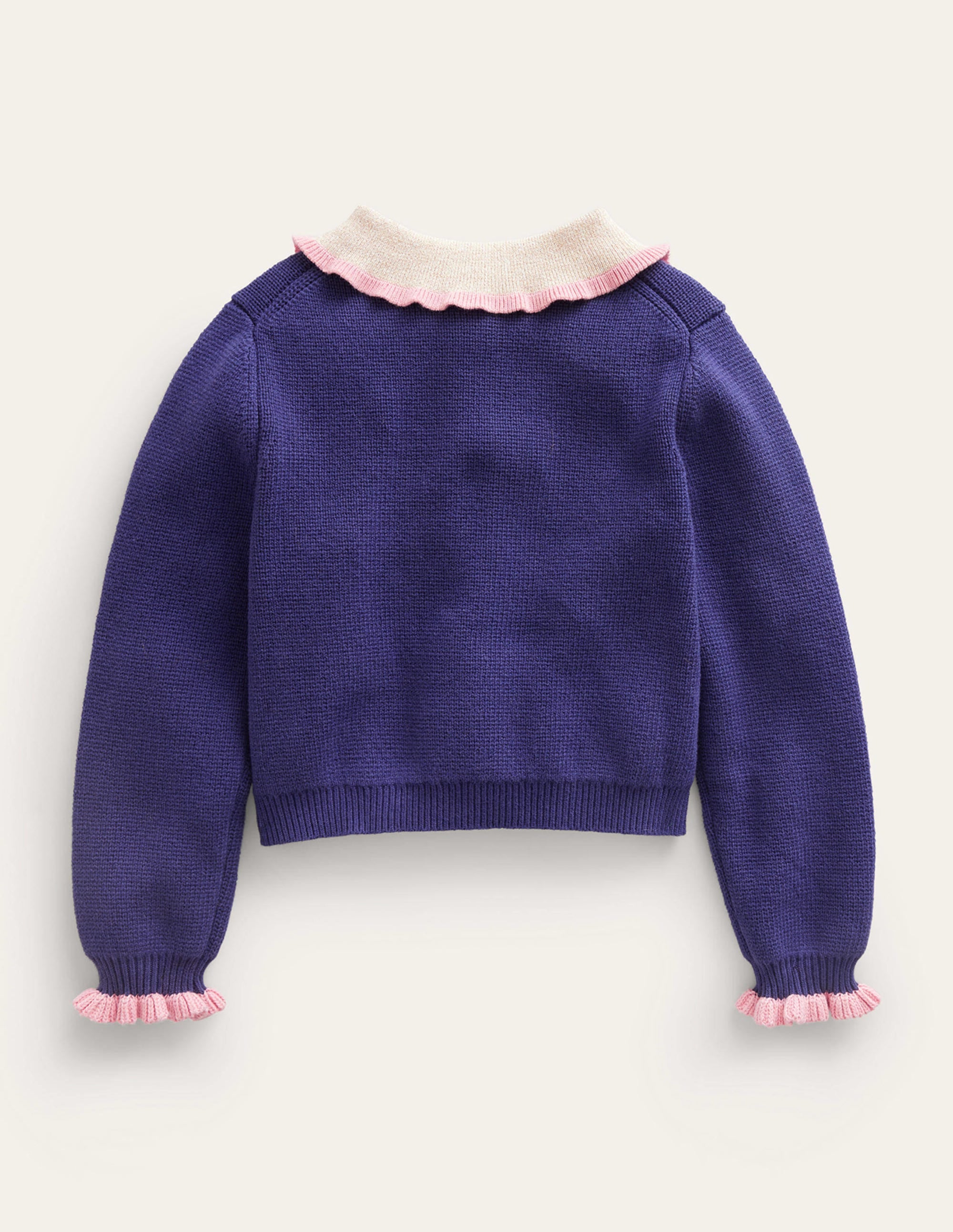 Knitted Jacket-College Navy - Image 2