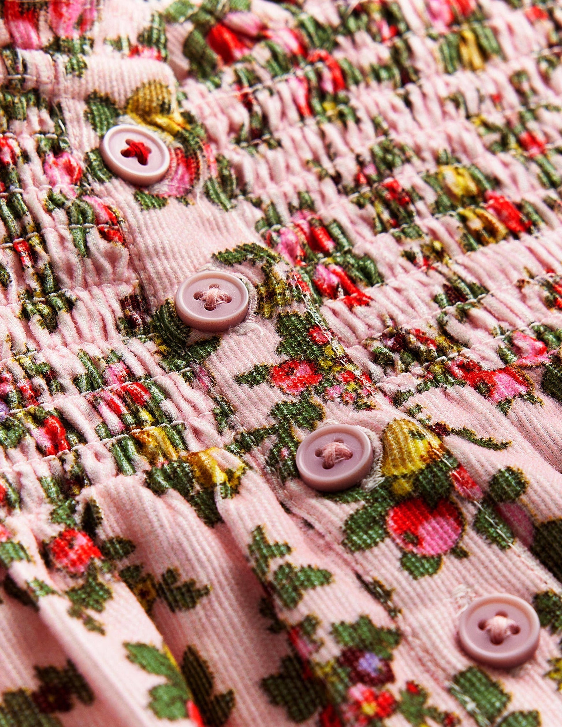 Shirred Cord Dress-French Pink Apple Orchard-3