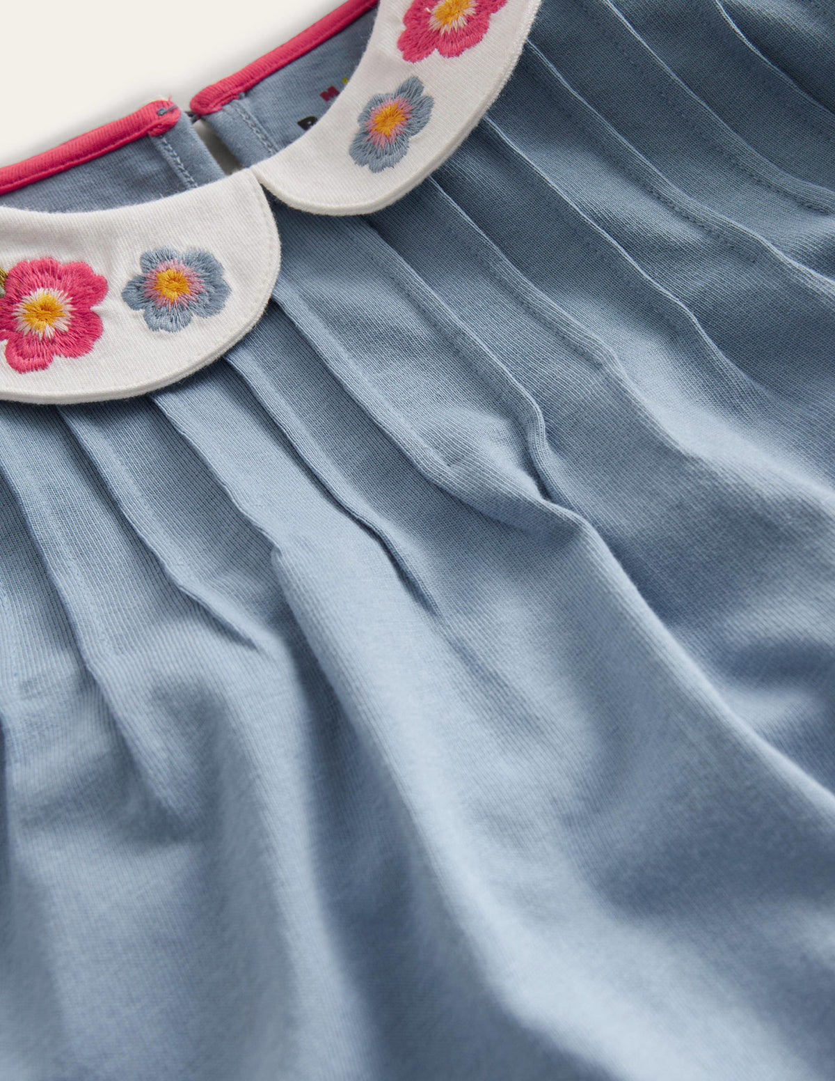 Collared Jersey Top-Pale Blue Flower - Image 3