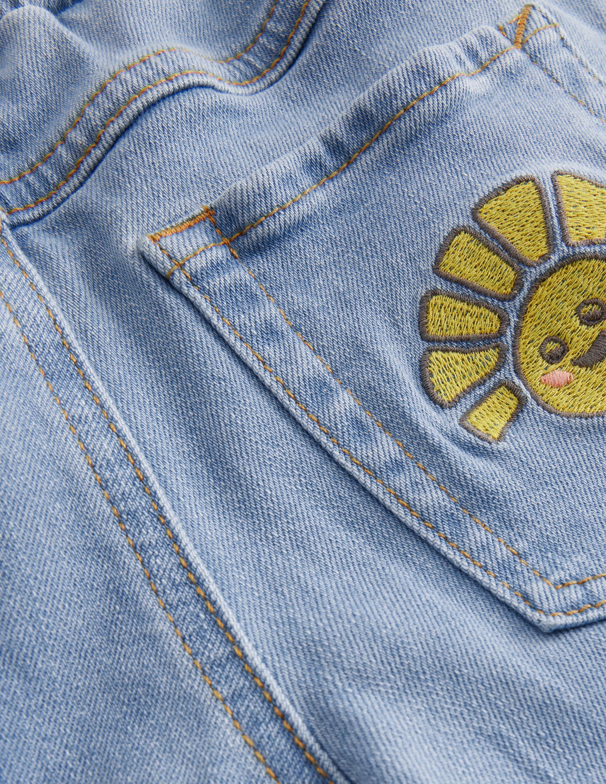 Embroidered Pull-on Jean-Light Vintage Denim-3