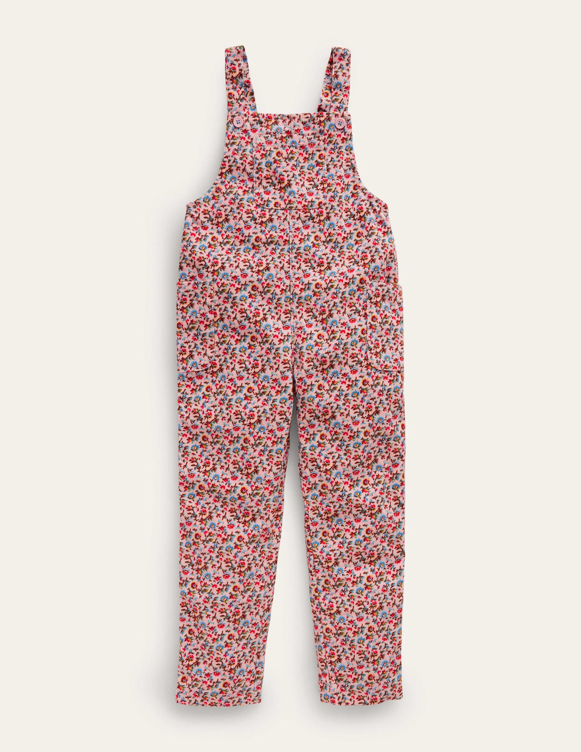 Relaxed Cord Dungarees-Light Pink Bramble-1