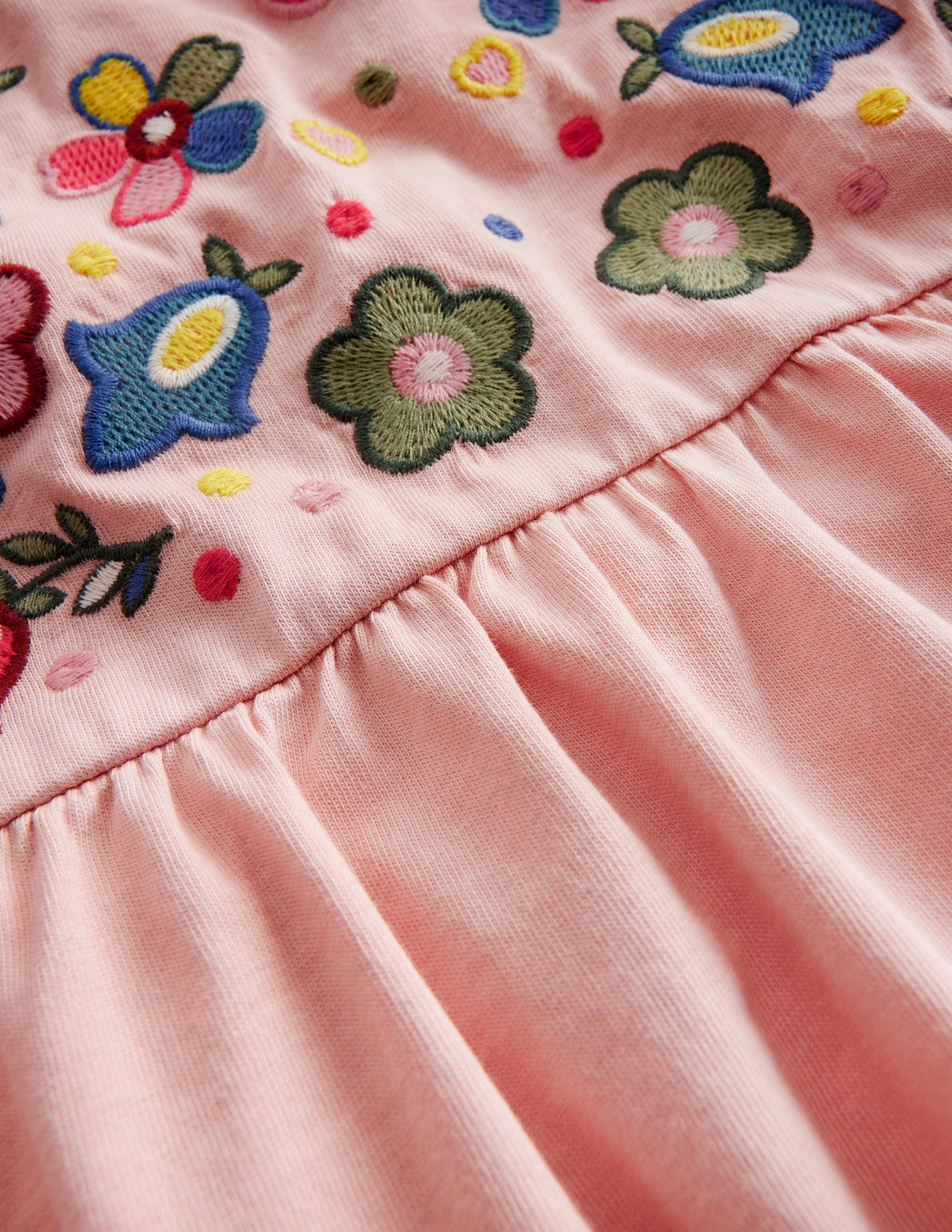 Embroidered Jersey Top-Provence Dusty Pink Floral - Image 3