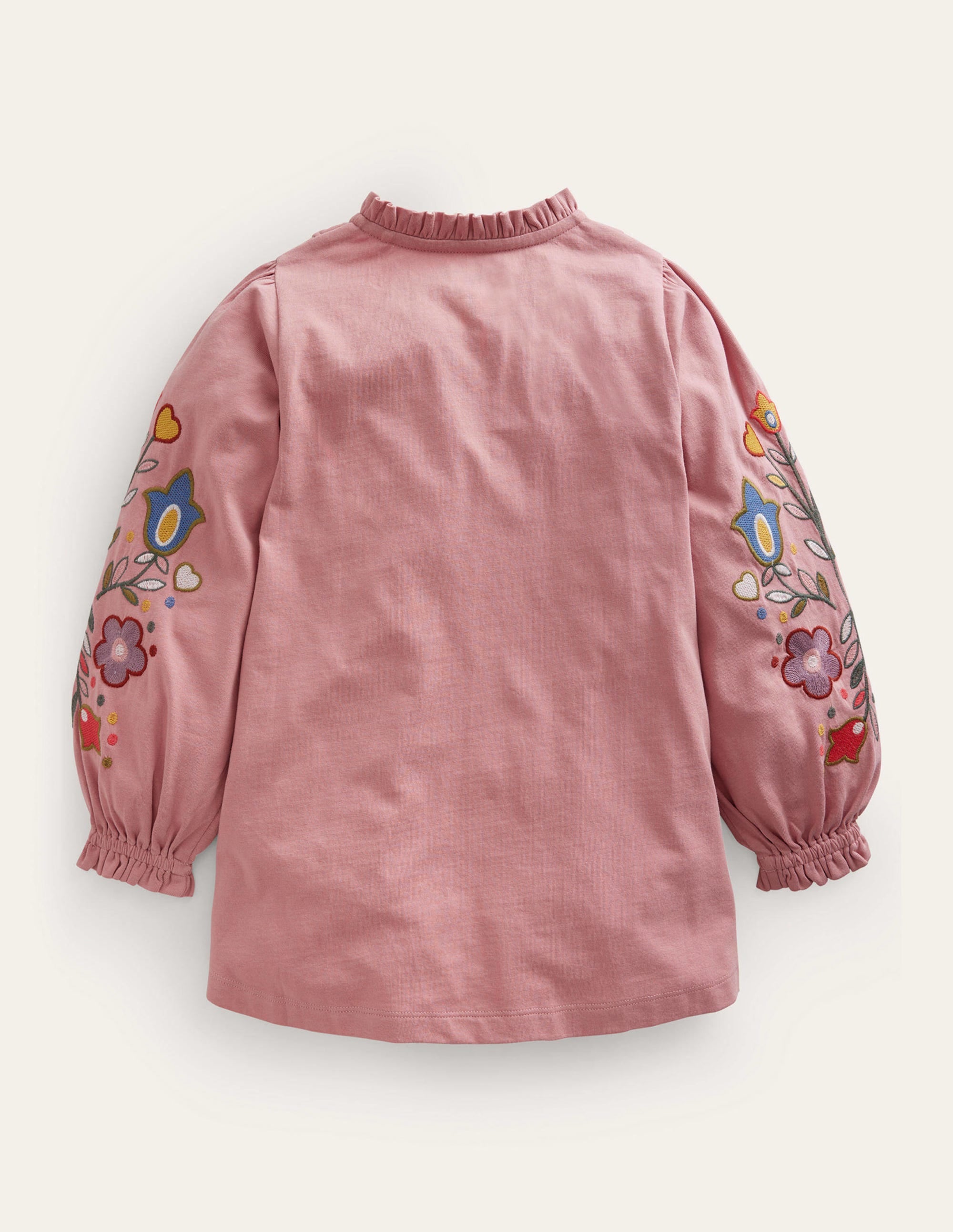 Embroidered Sleeve Tunic-Almond Pink Floral - Image 2