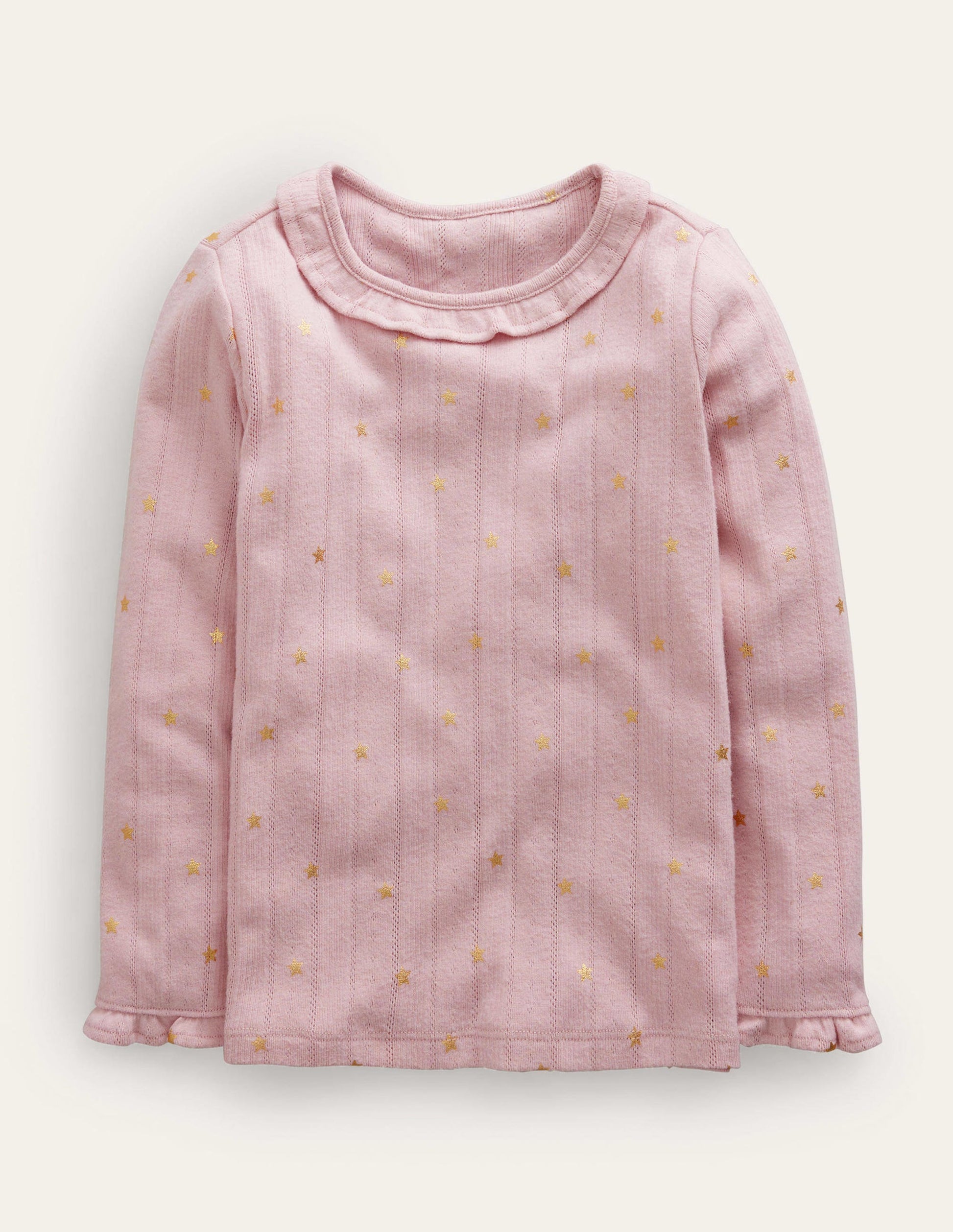 Ruffle Sparkle Pointelle-French Pink Gold Star-1
