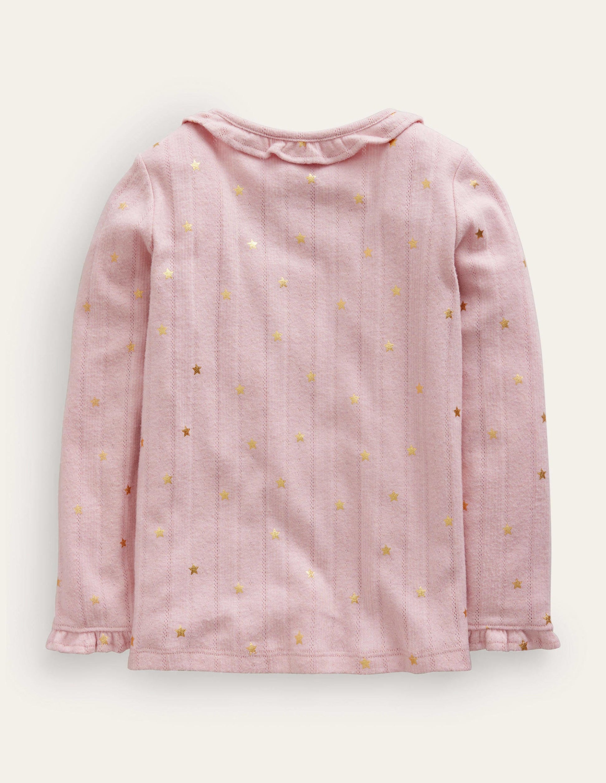 Ruffle Sparkle Pointelle-French Pink Gold Star-2