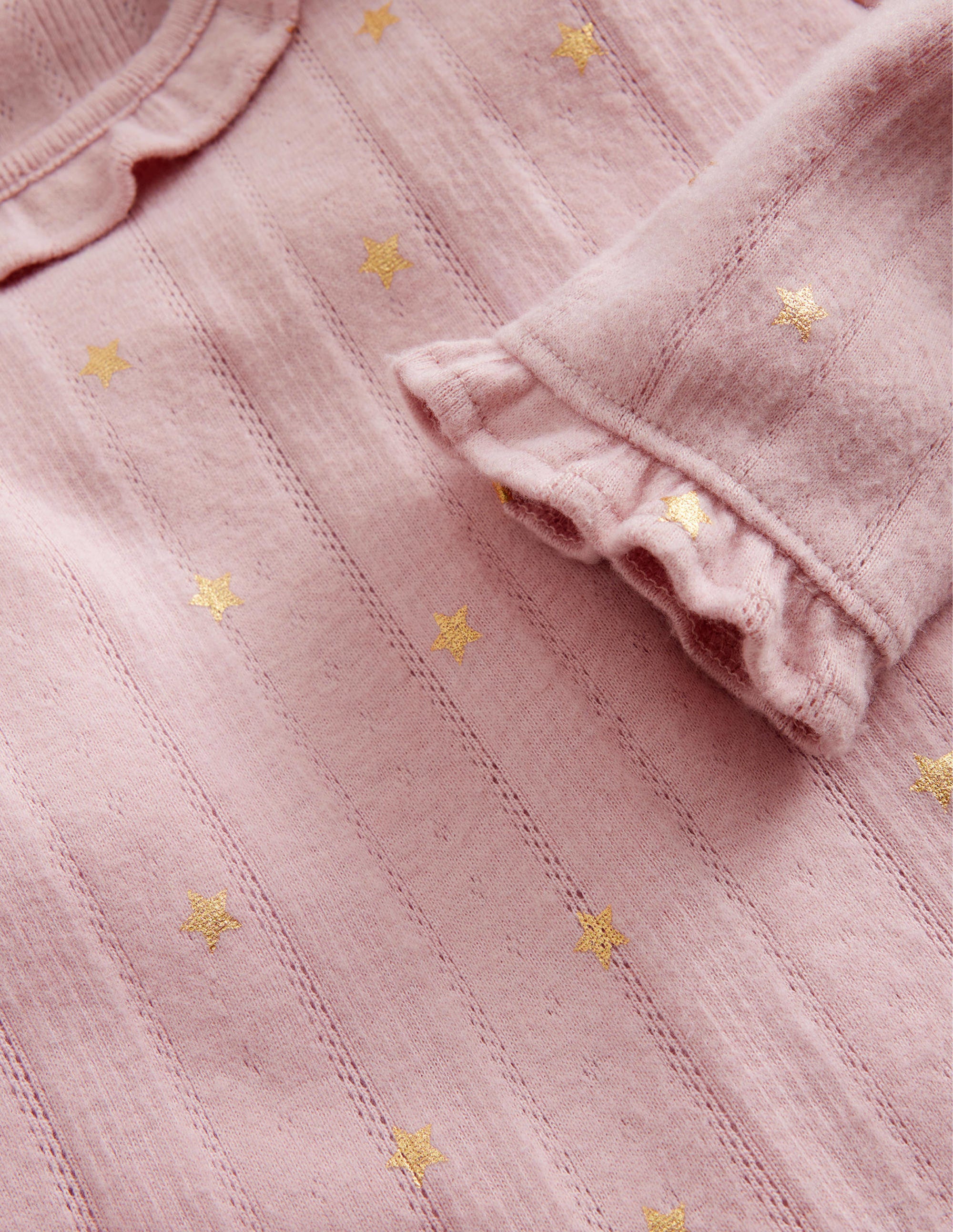 Ruffle Sparkle Pointelle-French Pink Gold Star - Image 3