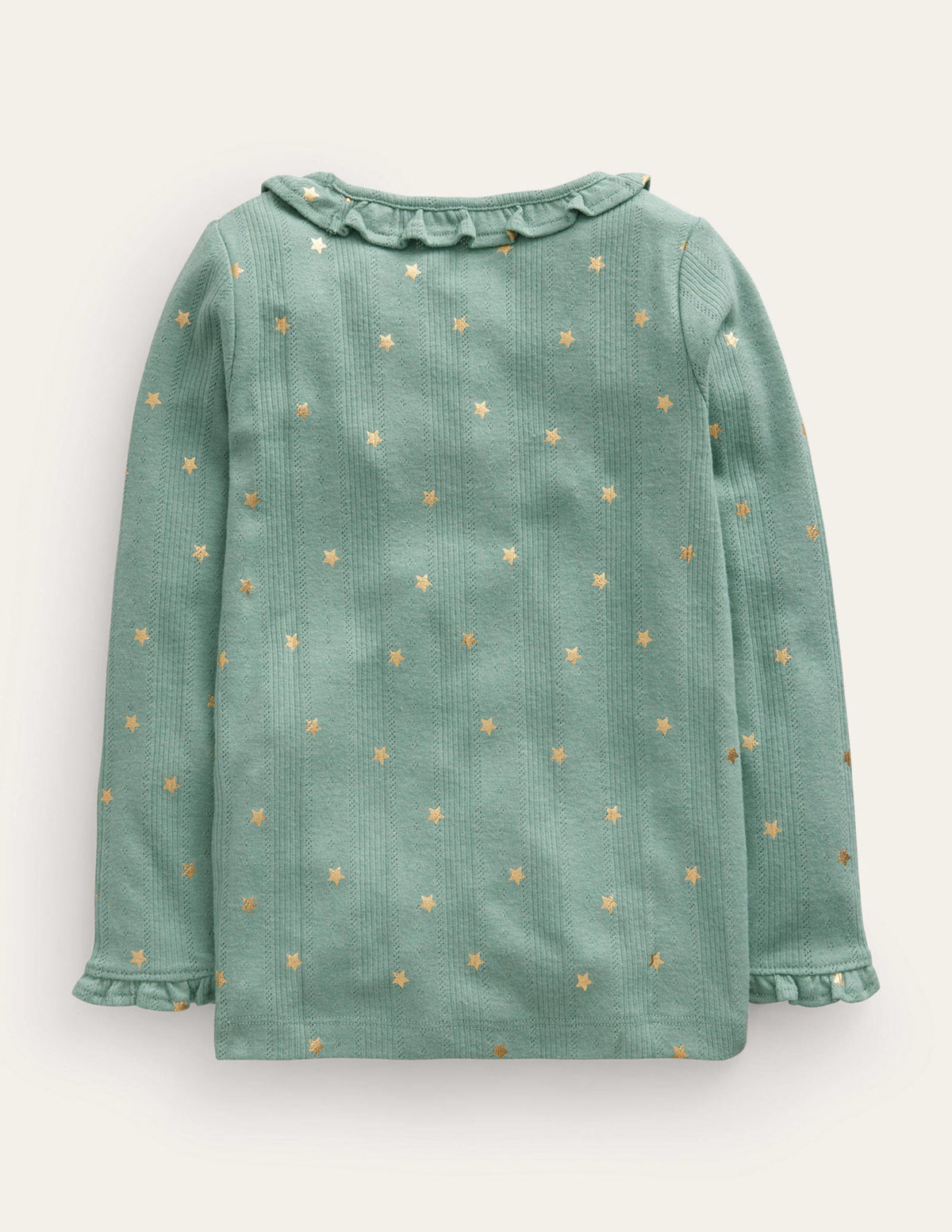 Ruffle Sparkle Pointelle-Green Smoke Confetti Star-2