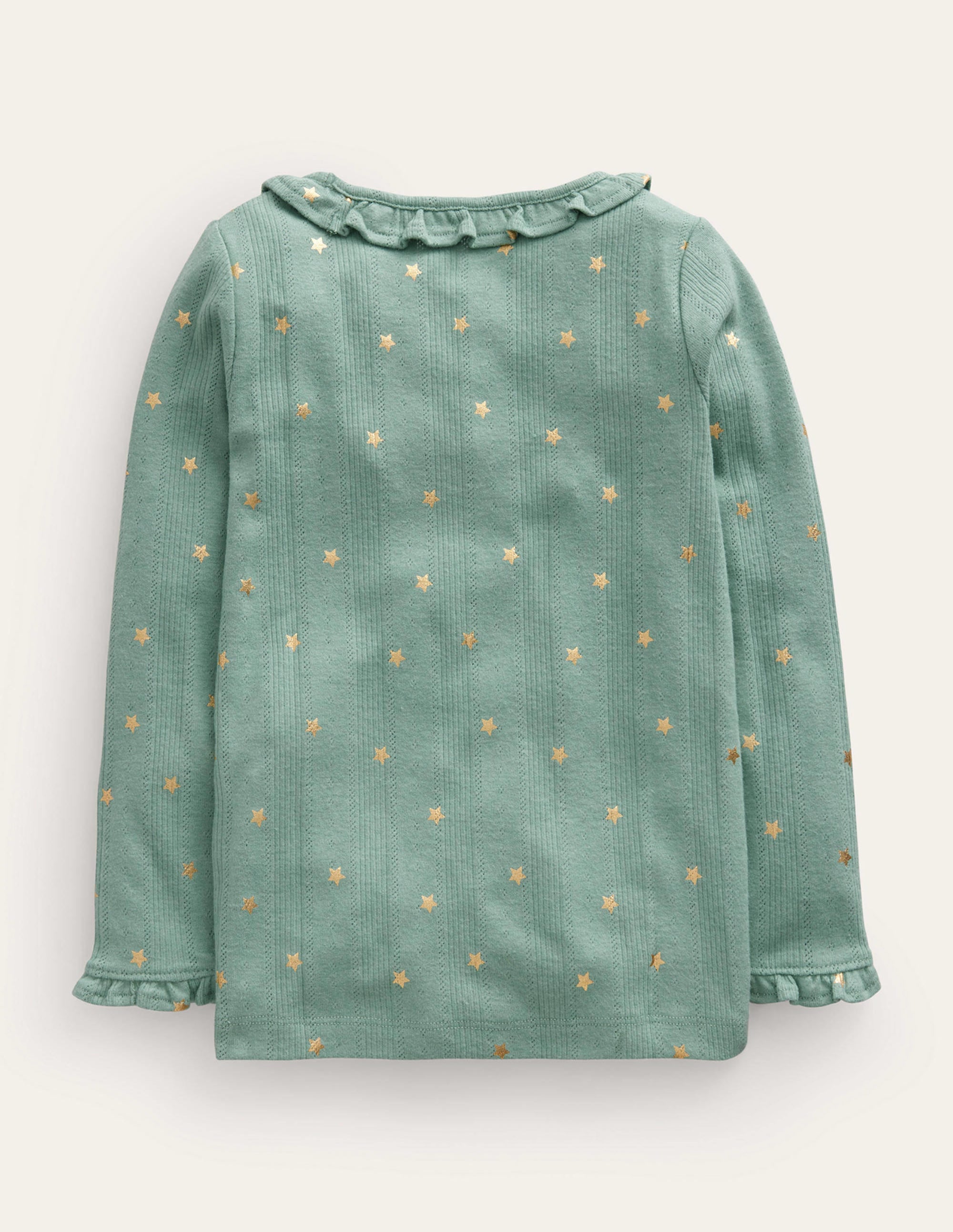 Ruffle Sparkle Pointelle-Green Smoke Confetti Star - Image 2