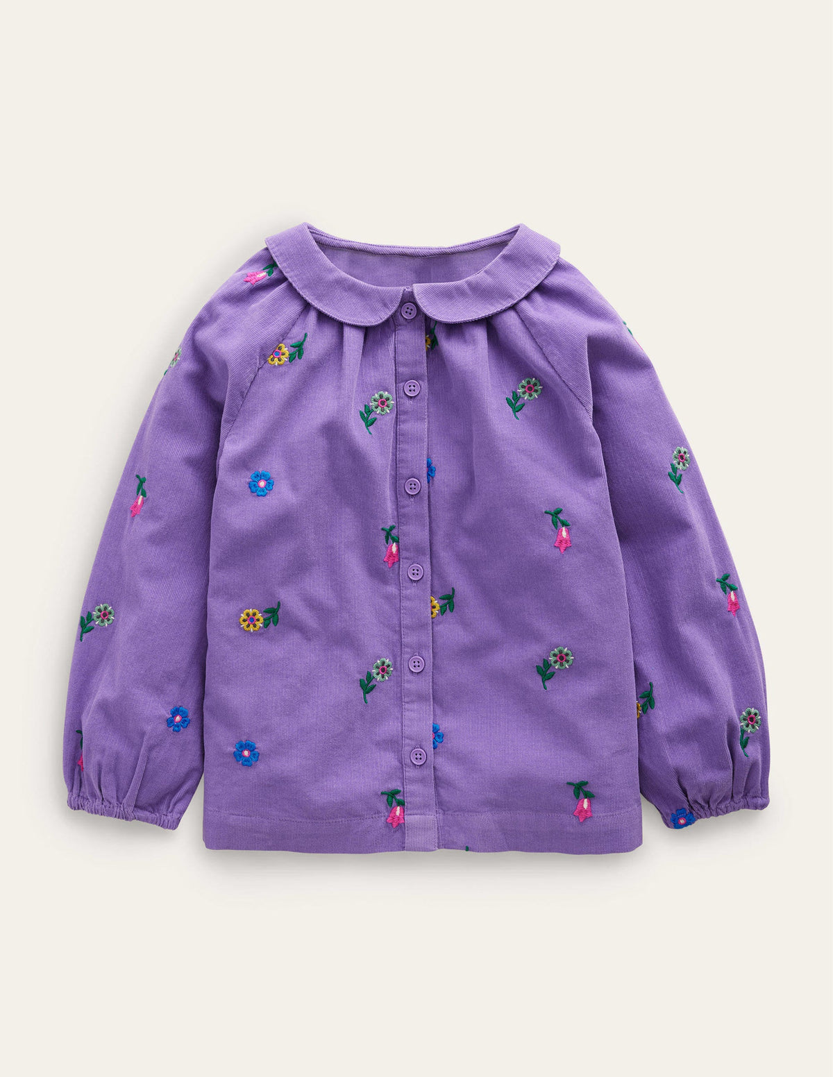 Embroidered Cord Shirt-Aster Purple Floral - Image 1