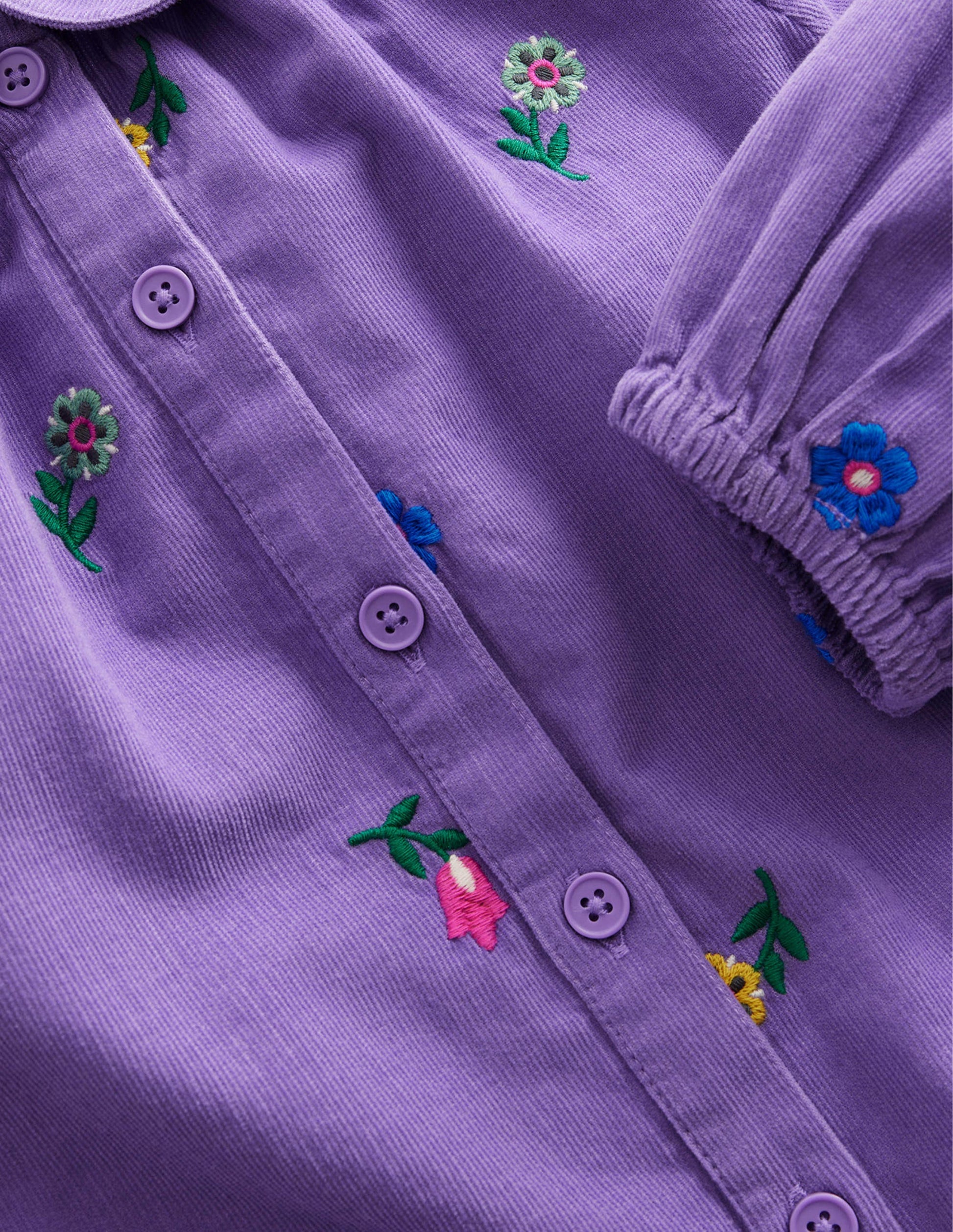 Embroidered Cord Shirt-Aster Purple Floral-3