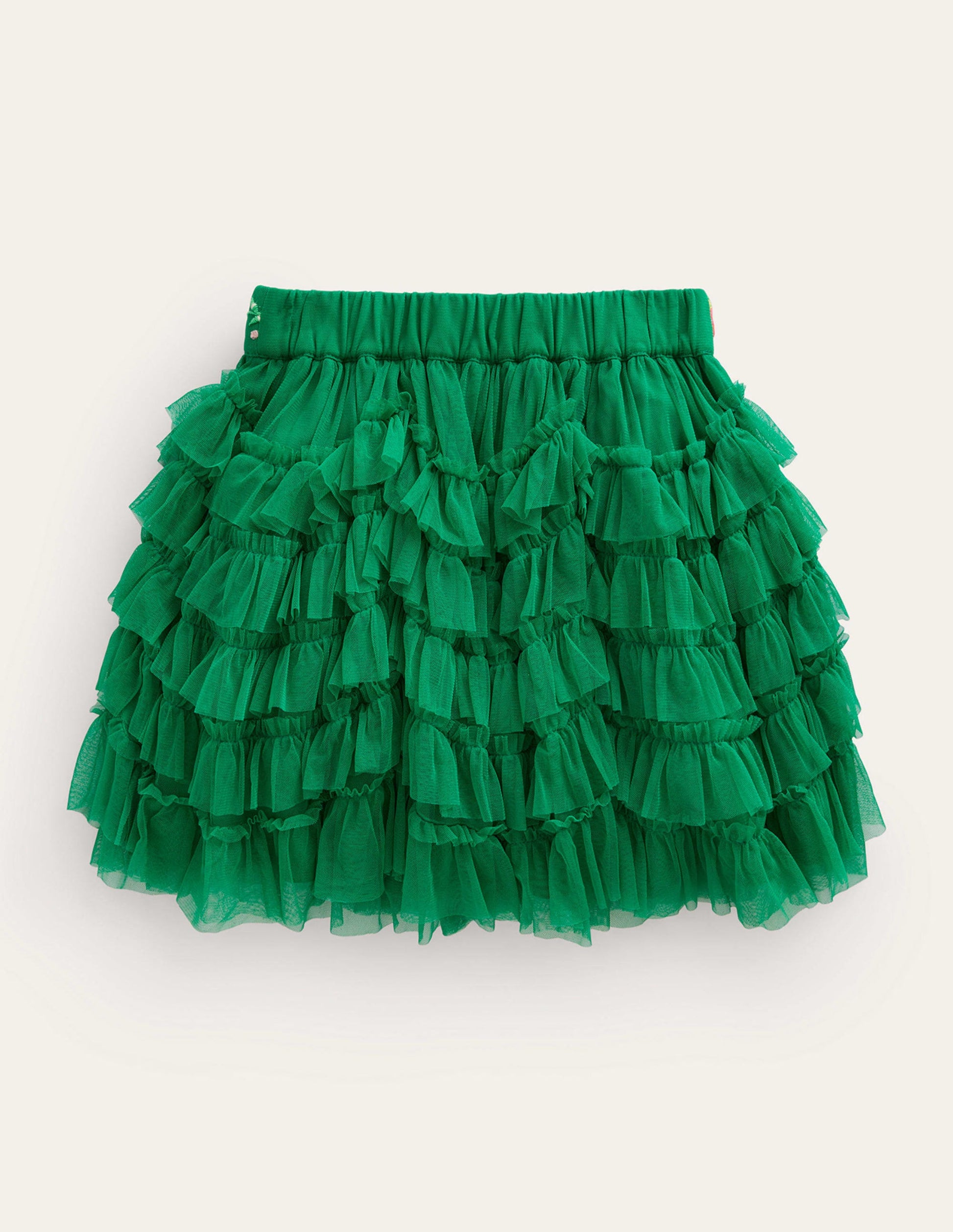Ruffle Tulle Skirt-Veridian Green-2