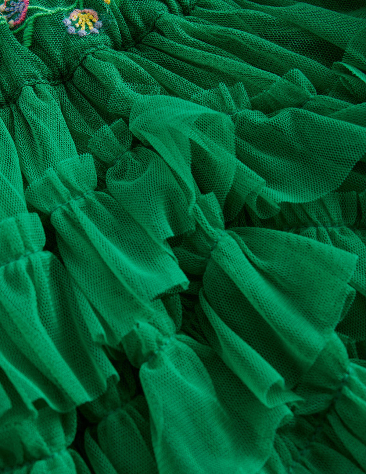 Ruffle Tulle Skirt-Veridian Green - Image 3