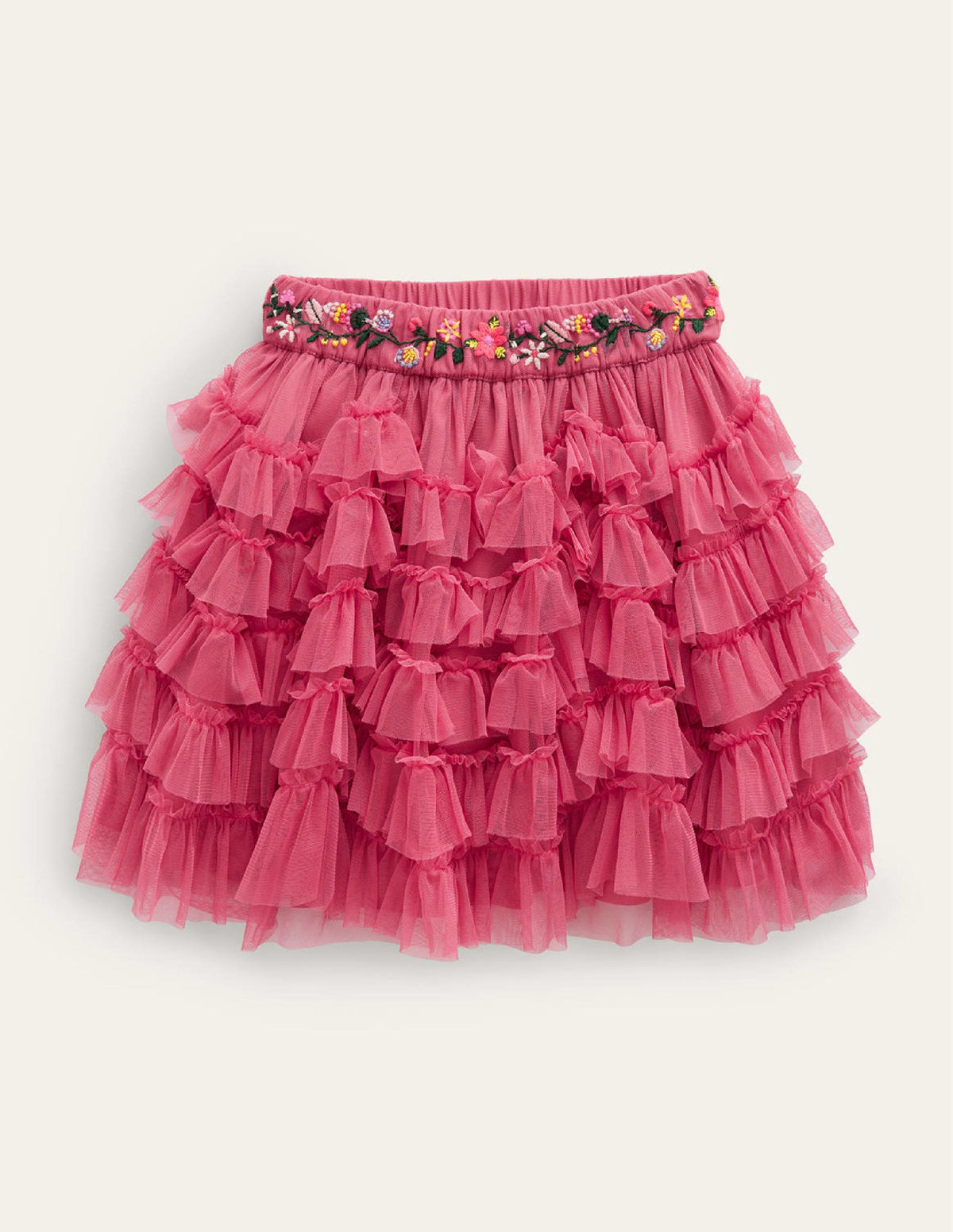 Ruffle Tulle Skirt-Rose Pink - Image 1