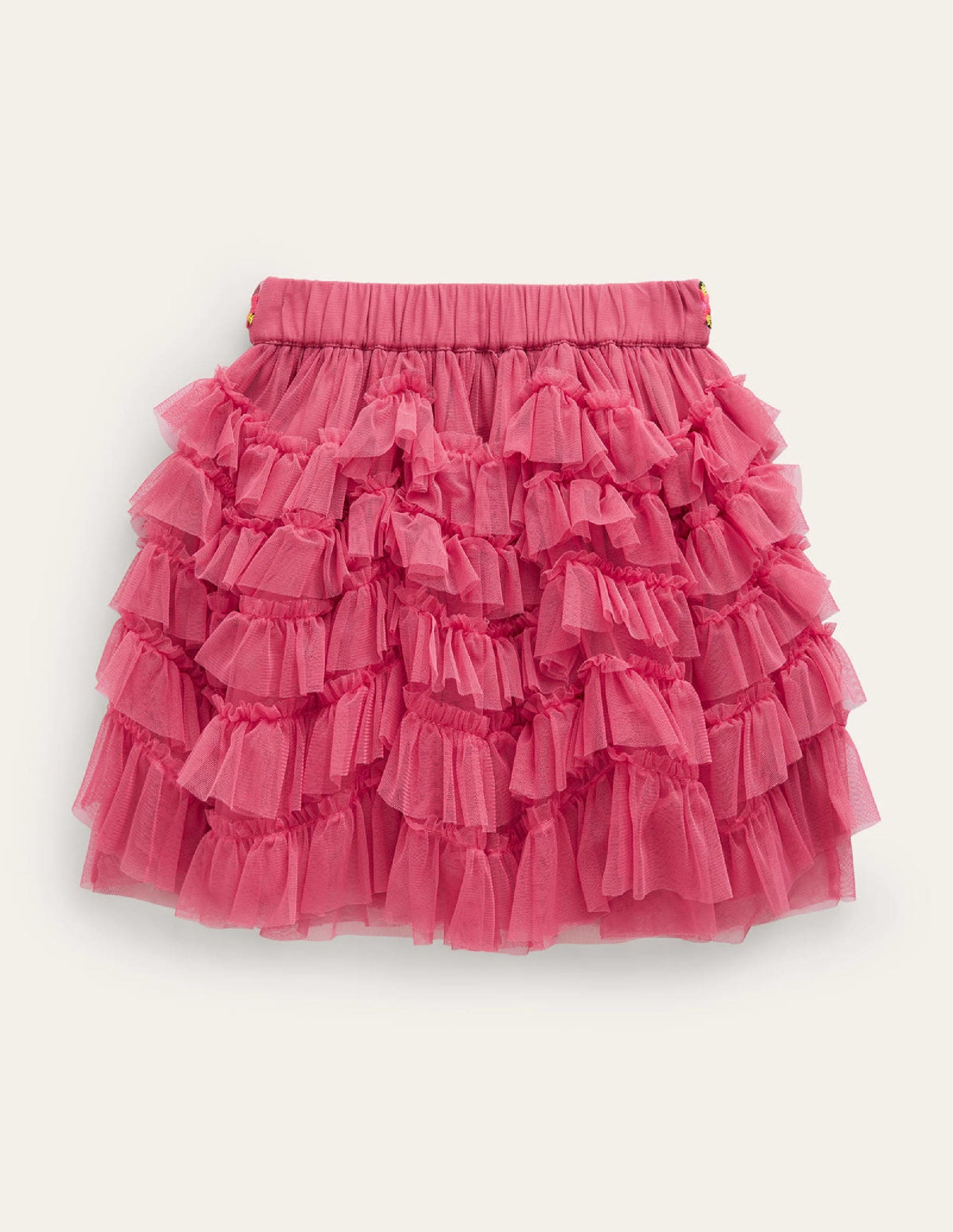 Ruffle Tulle Skirt-Rose Pink-2