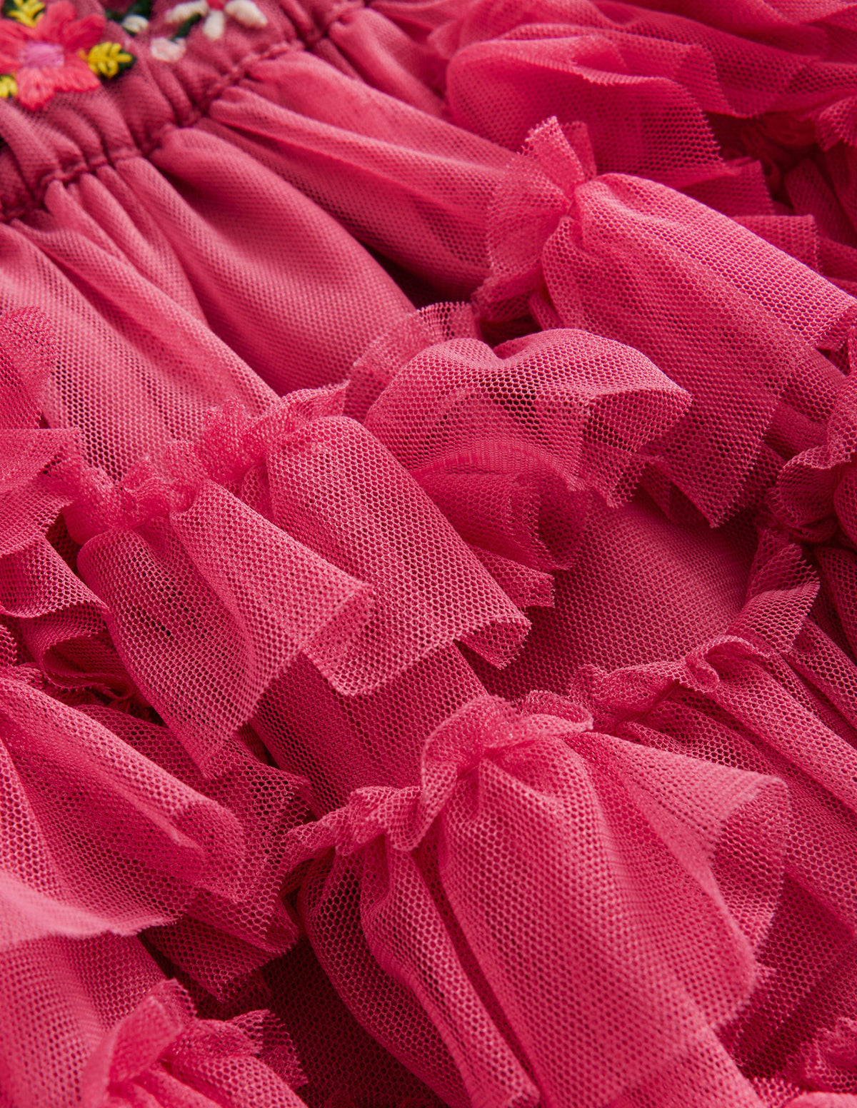 Ruffle Tulle Skirt-Rose Pink-3