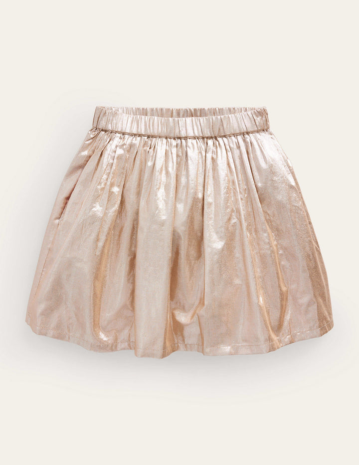 Metallic Party Skirt-Gold Metallic