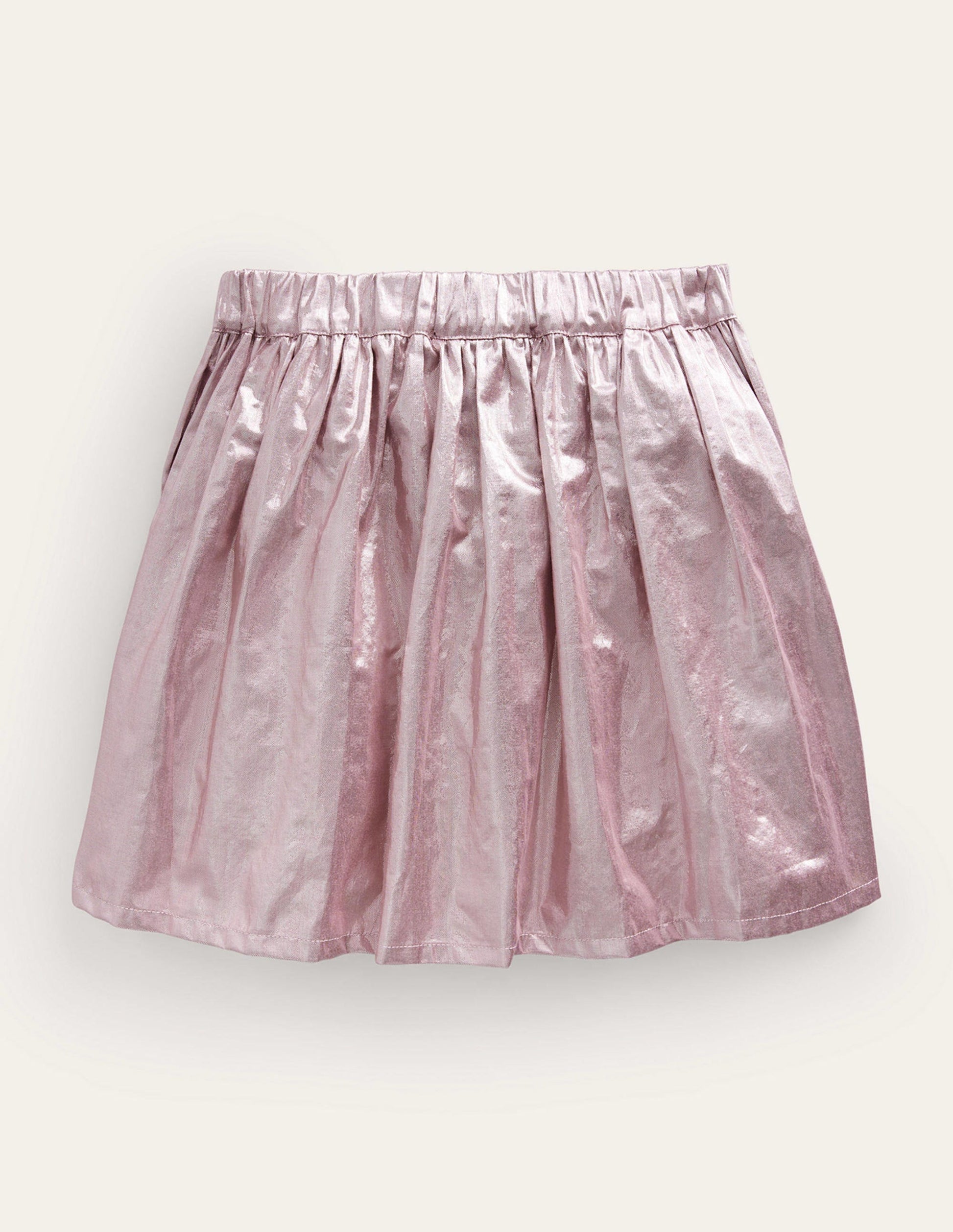 Metallic Party Skirt-Almond Pink-2