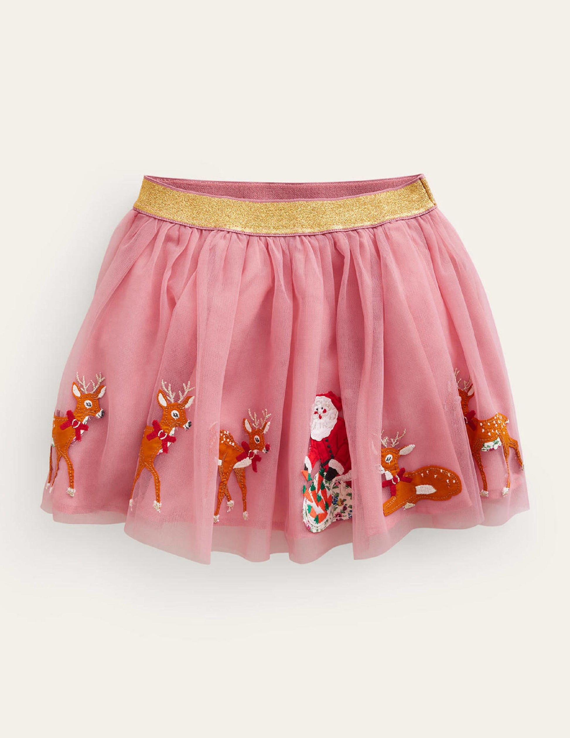 Applique Tulle Skirt-Almond Pink Sleigh-1