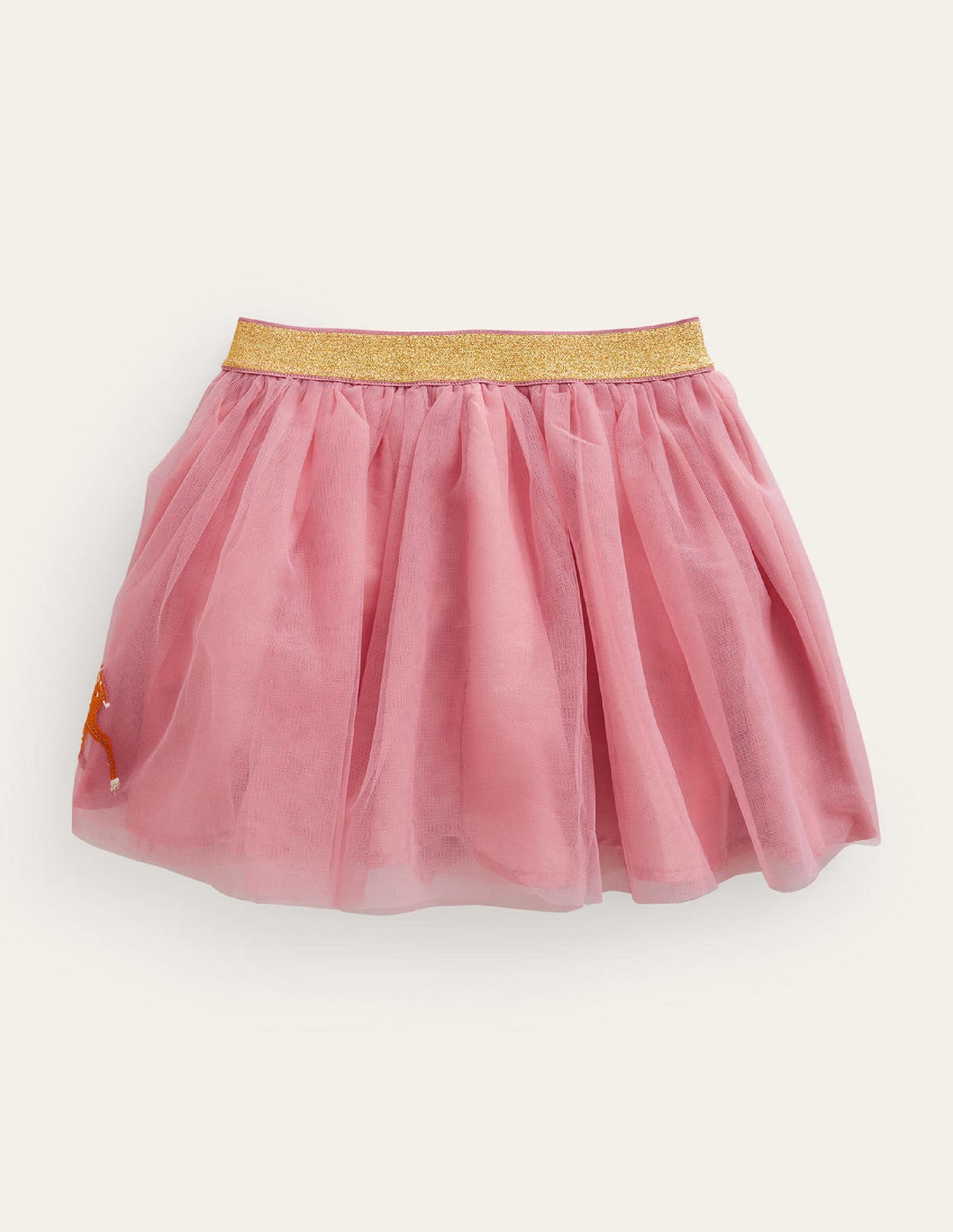 Applique Tulle Skirt-Almond Pink Sleigh-2