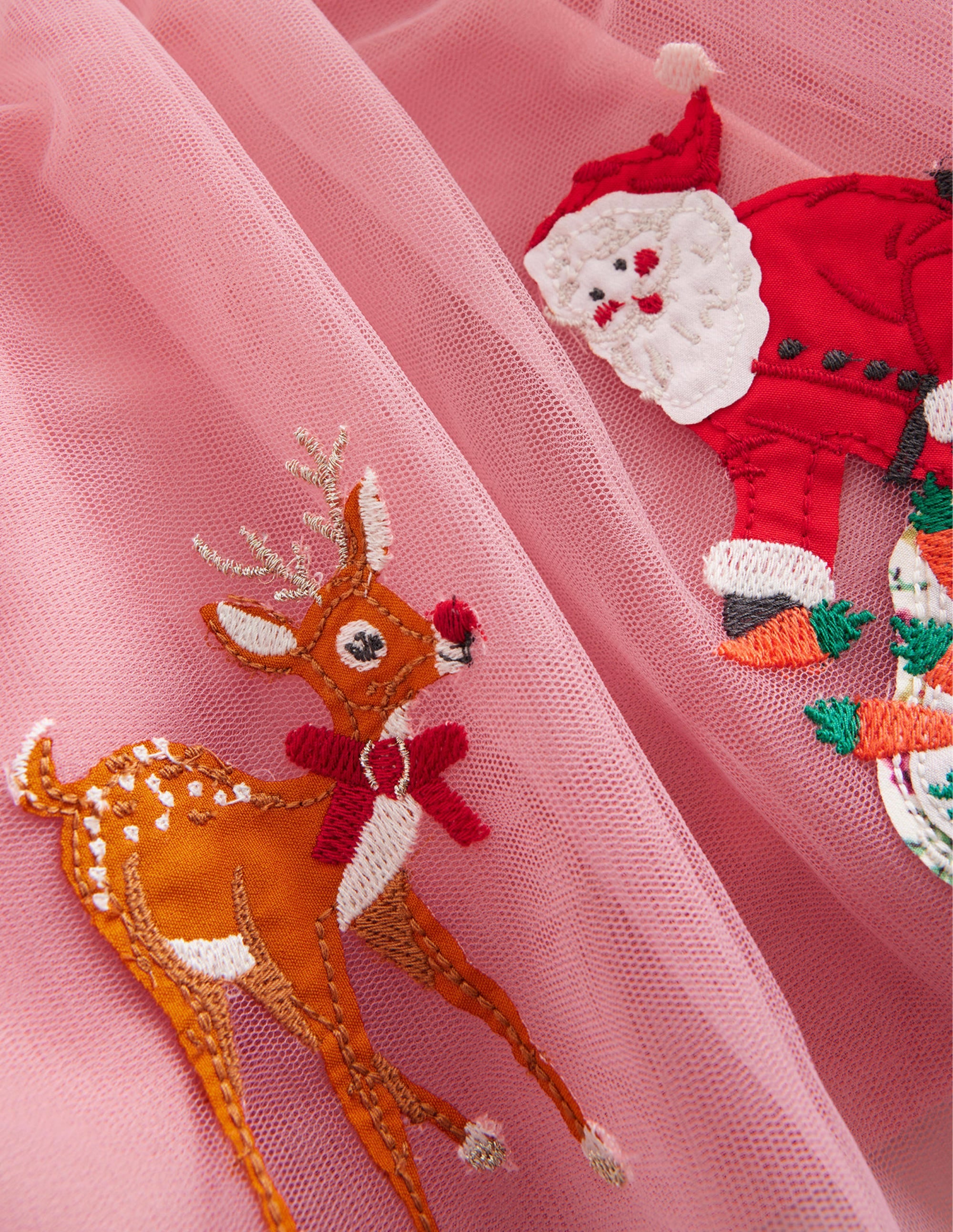 Applique Tulle Skirt-Almond Pink Sleigh - Image 3