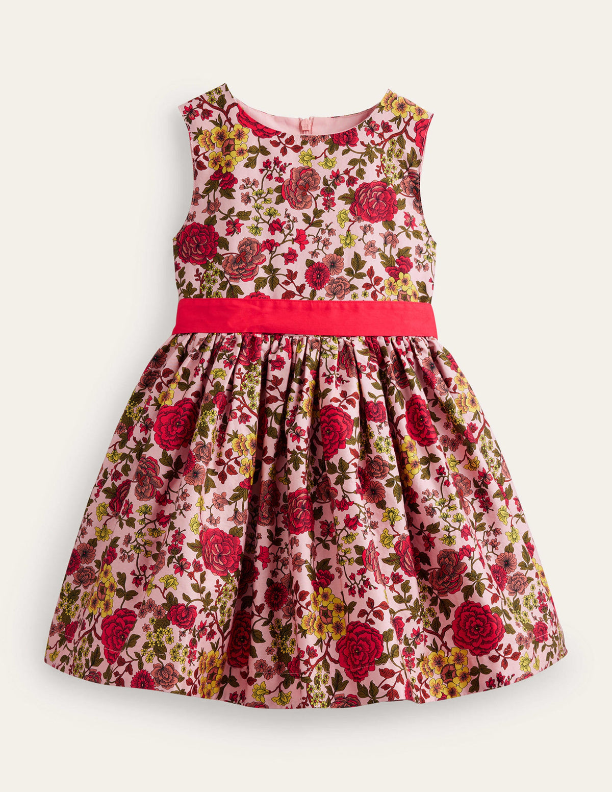 Sateen Party Dress-Chalky Pink Woodland Rose - Image 1