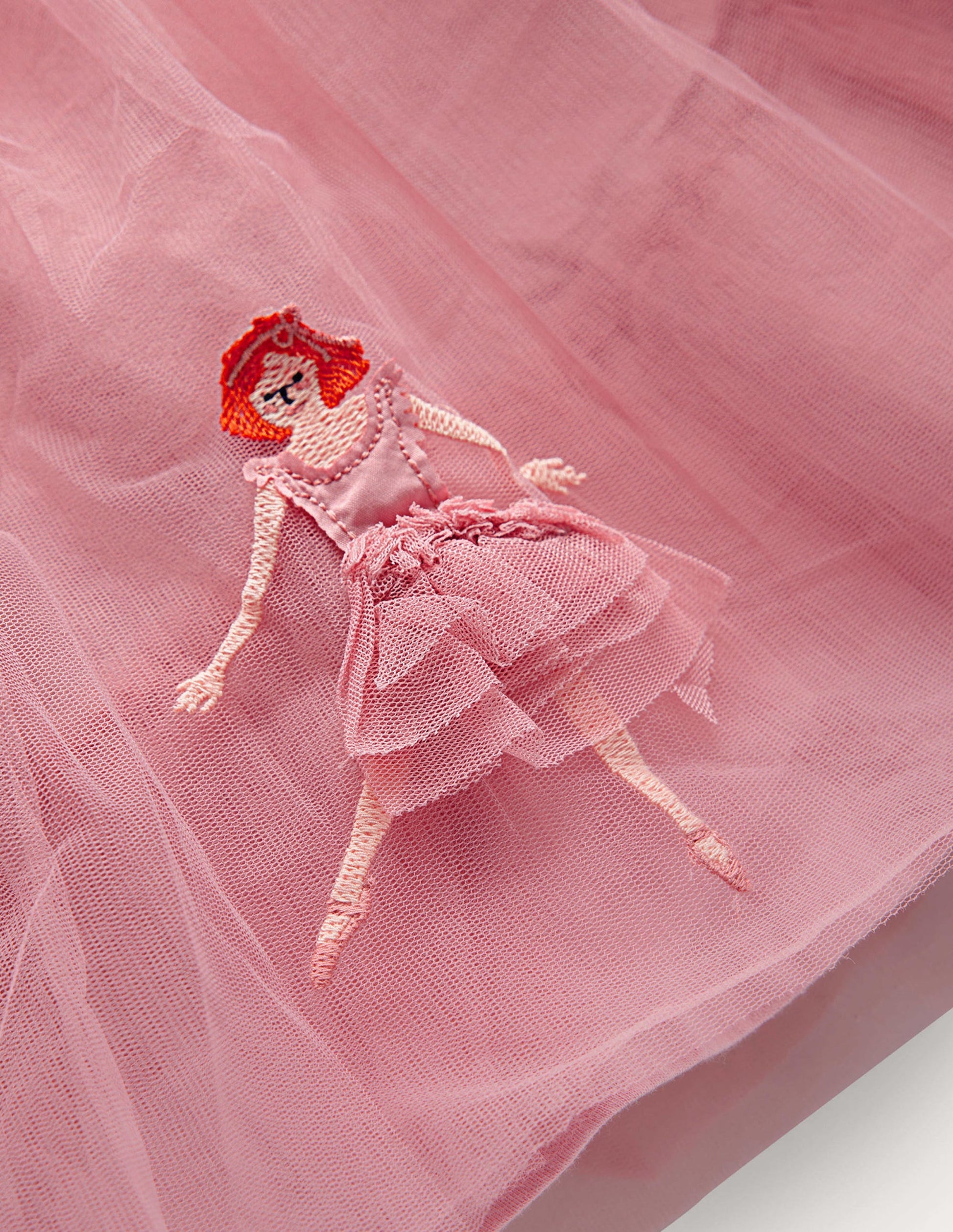 Applique Velvet Tulle Dress-Almond Pink Ballerinas-3