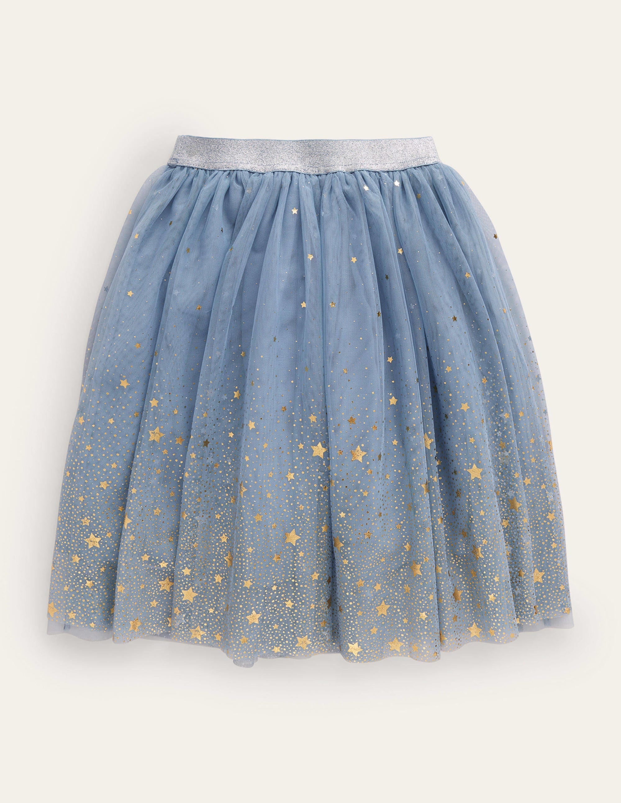 Metallic Ombre Tulle Skirt-Pebble Blue / Gold Ombre Stars - Image 2