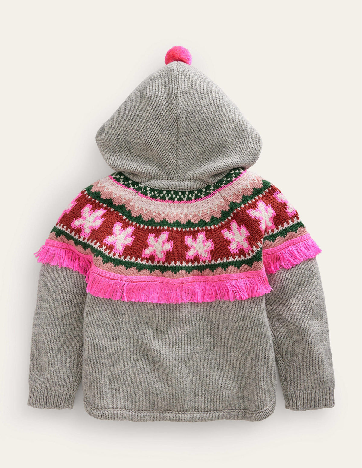Poncho Cardigan-Grey Marl - Image 2