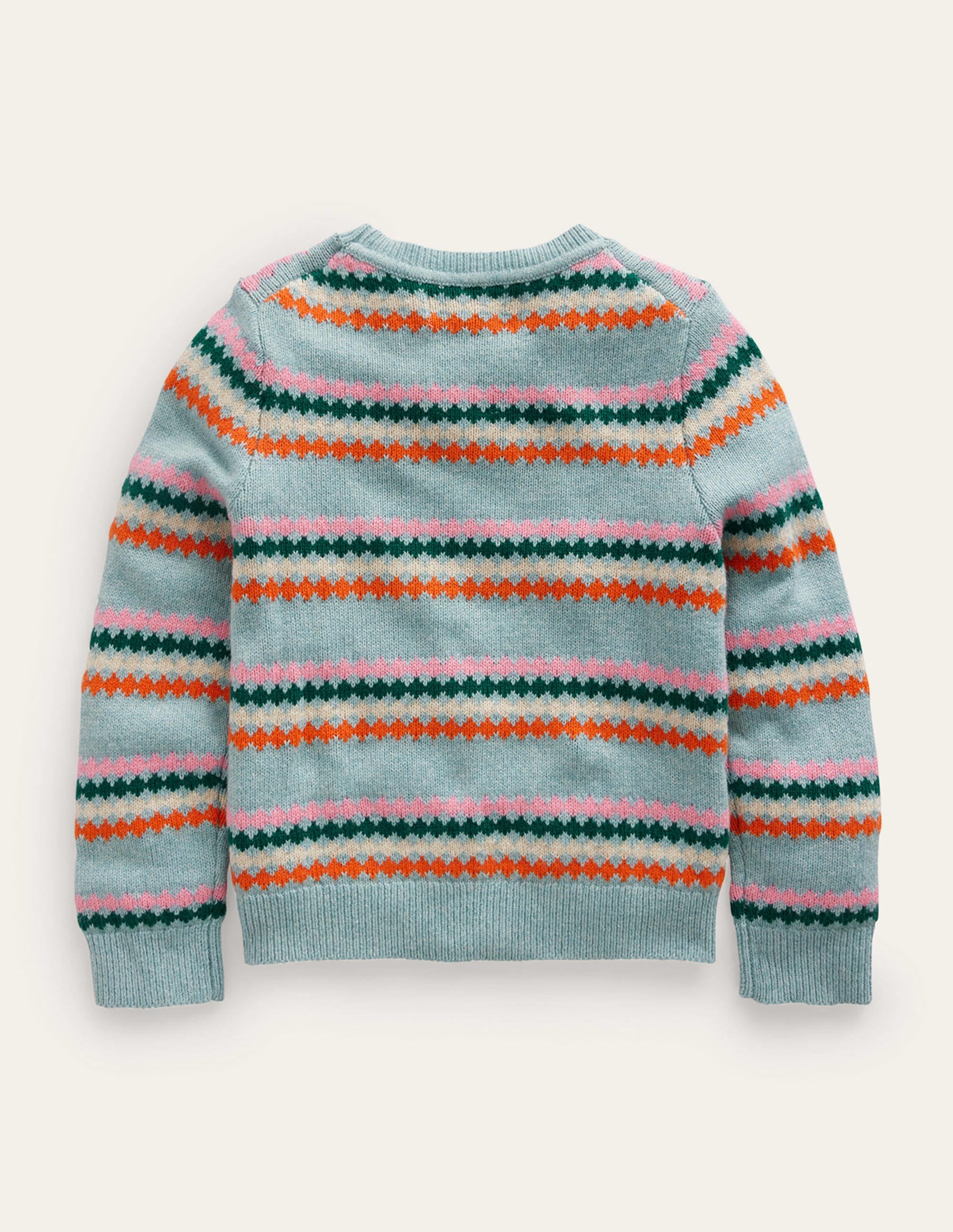 All Over Fair Isle Jumper-Dusk Blue Stripe - Image 2